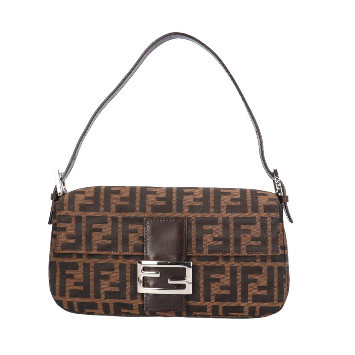 Fendi Zucca Brown Canvas Handbag (Pre-Owned)