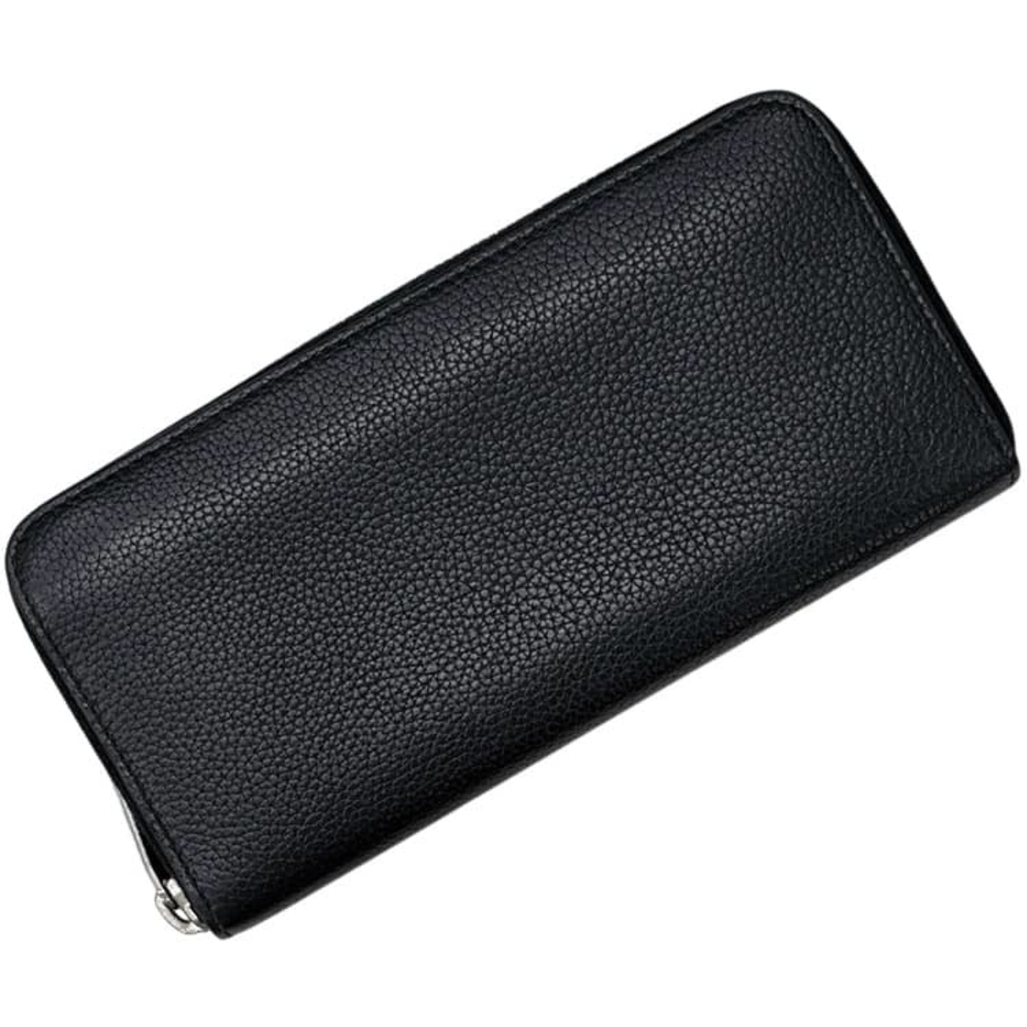 Saint Laurent Black Leather Long Wallet (Bi-Fold) (Pre-Owned)