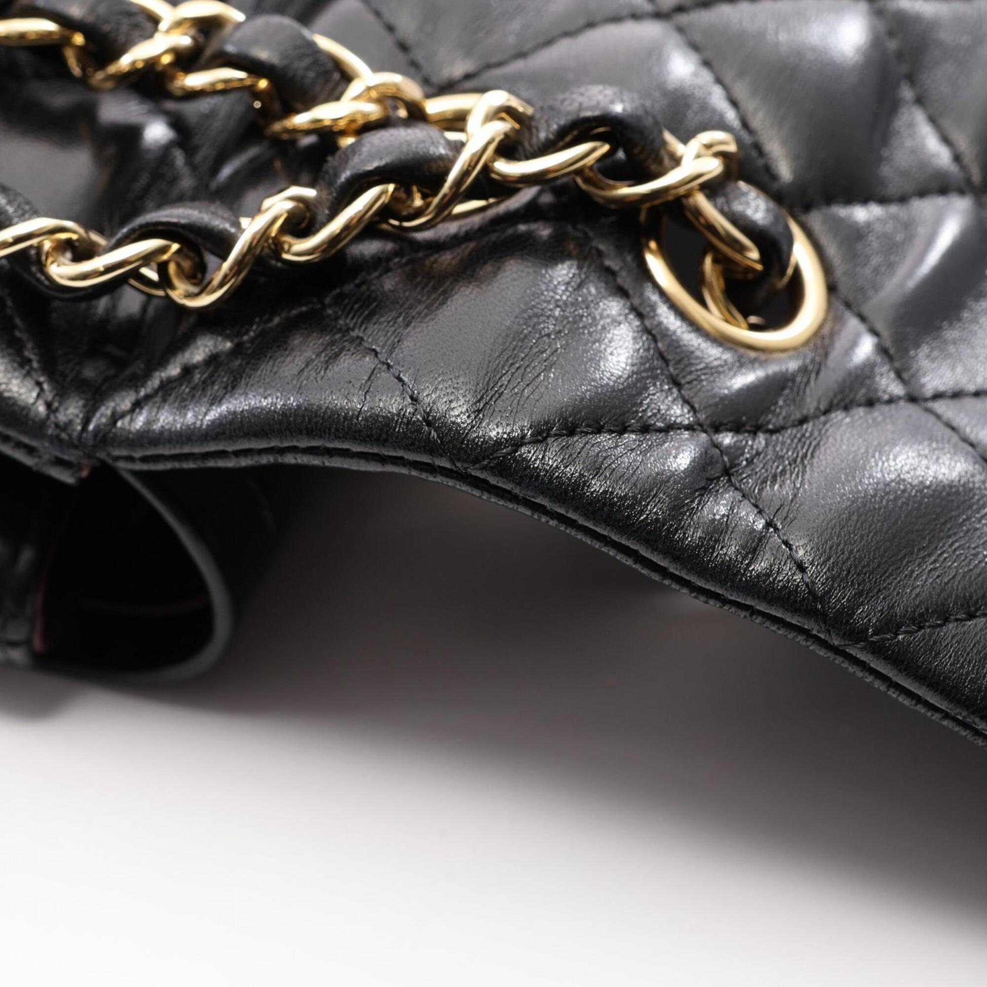 Chanel Black Leather Handbag Shoulder Bag (Pre-Owned)
