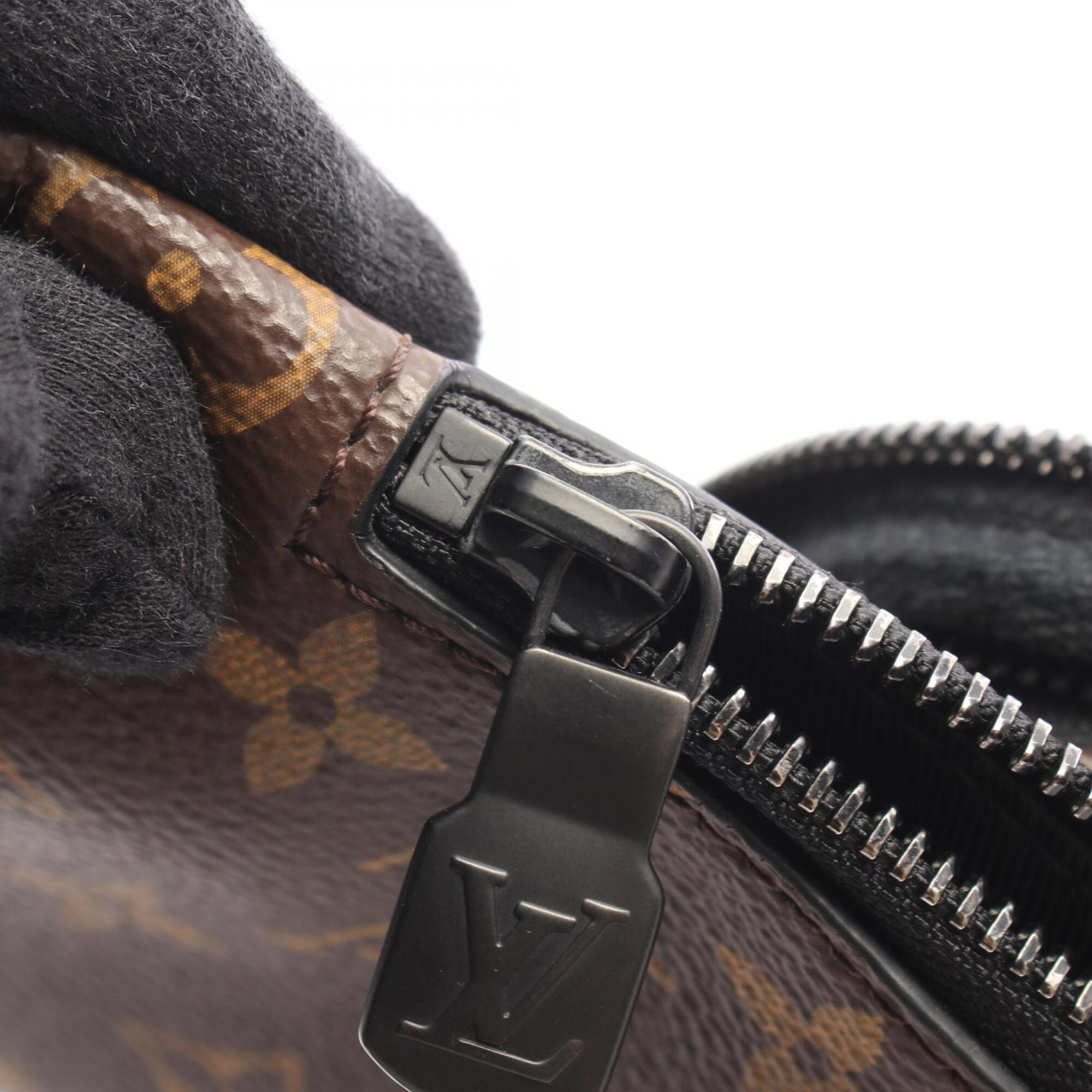 Louis Vuitton Black Brown Coated Canvas Leather Fanny Pack Handbag (Pre-Owned)