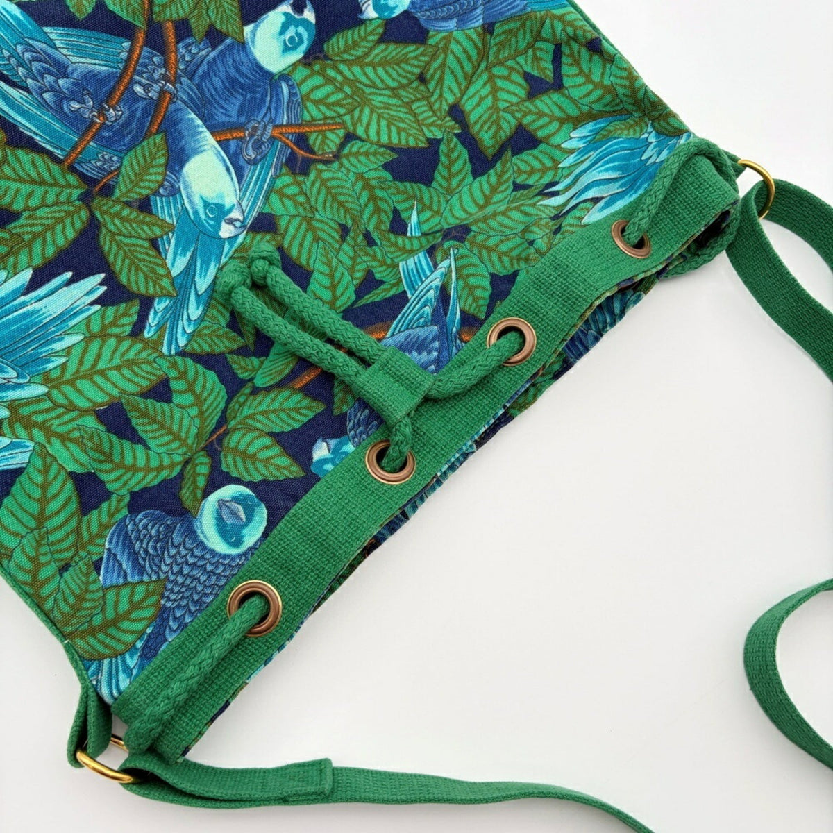 Hermes Blue Green Canvas Shoulder Bag (Pre-Owned)