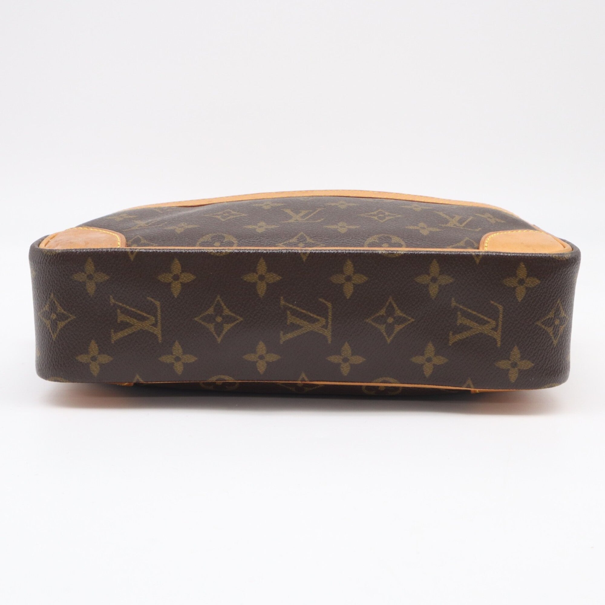 Louis Vuitton Beige Brown Monogram Coated Canvas Leather Shoulder Bag (Pre-Owned)