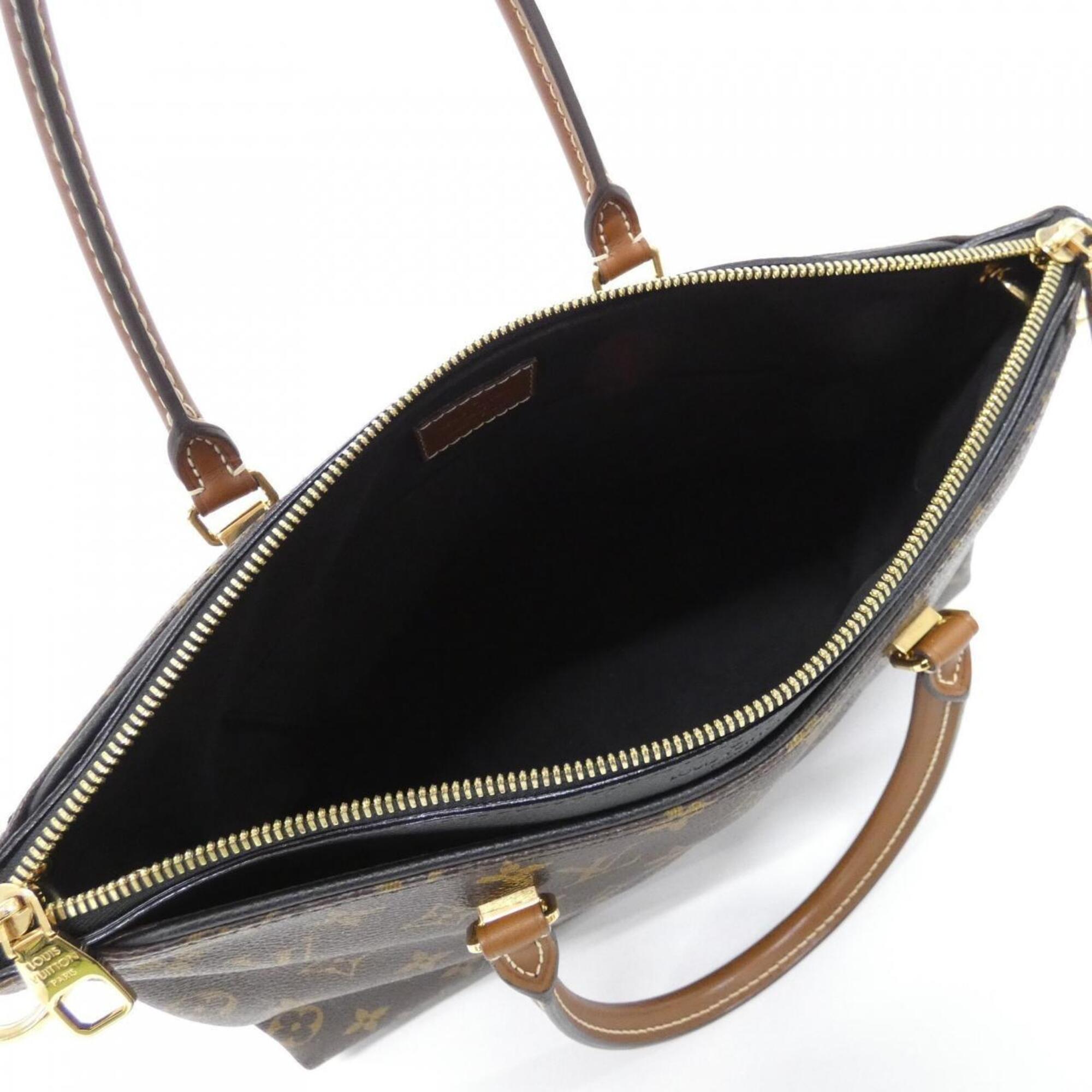 Louis Vuitton Black Marron Coated Canvas Leather Handbag (Pre-Owned)