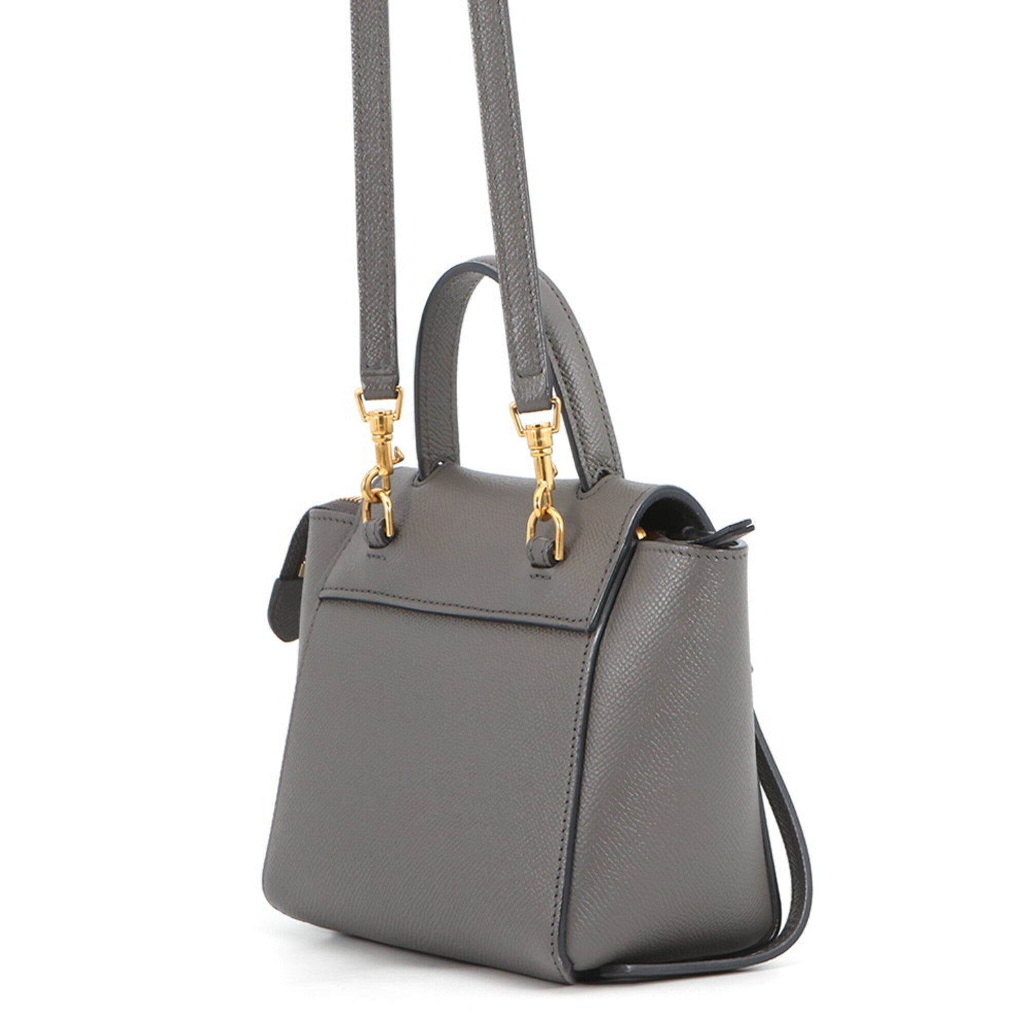 Celine Gray Leather Handbag Shoulder Bag (Pre-Owned)