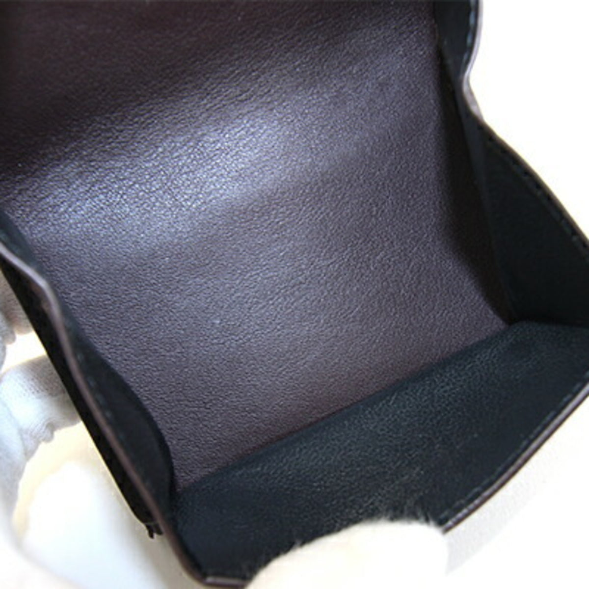 Saint Laurent Black Dark Brown Leather Wallet (Tri-Fold) (Pre-Owned)