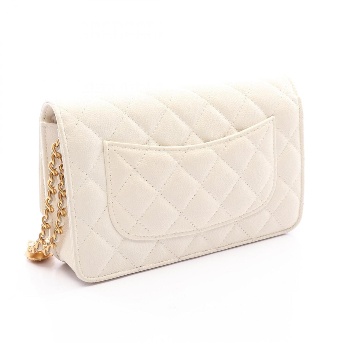 Chanel White Grained Calfskin Handbag Shoulder Bag (Pre-Owned)
