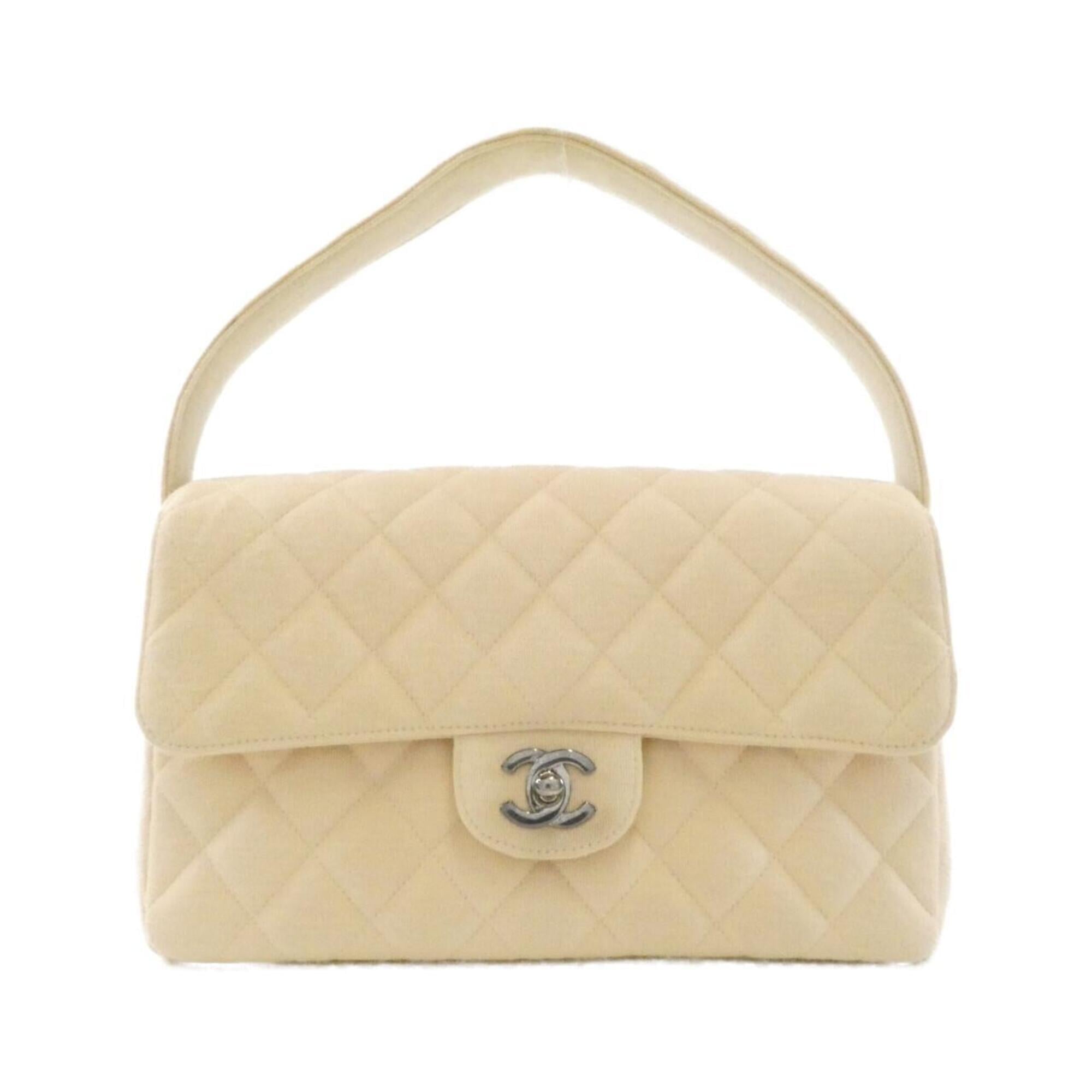 Chanel Ivory Canvas Handbag (Pre-Owned)