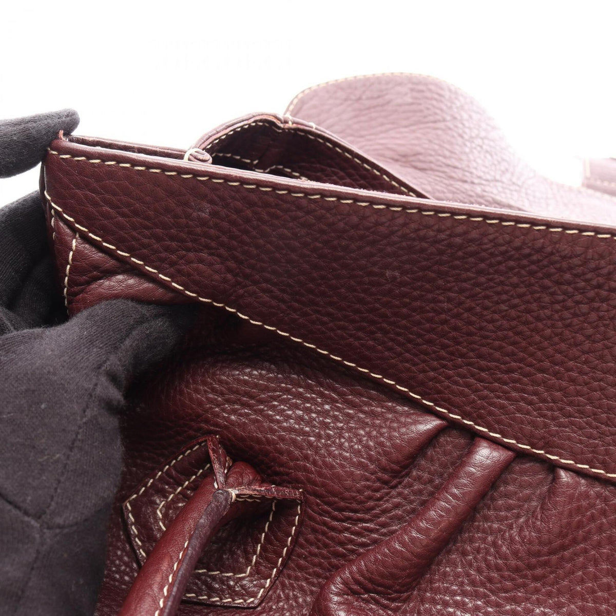 Celine Bordeaux Leather Handbag (Pre-Owned)
