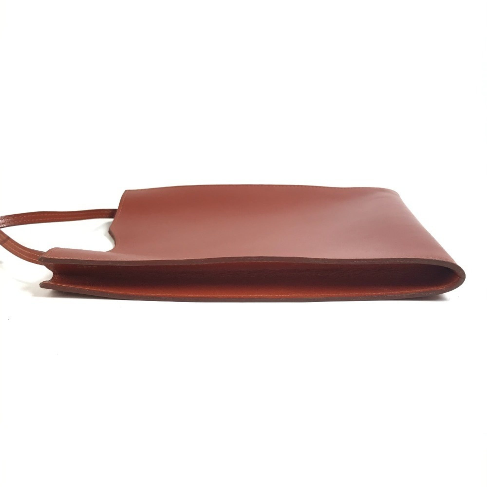 Hermes Onimaitou Brown Leather Handbag Shoulder Bag (Pre-Owned)