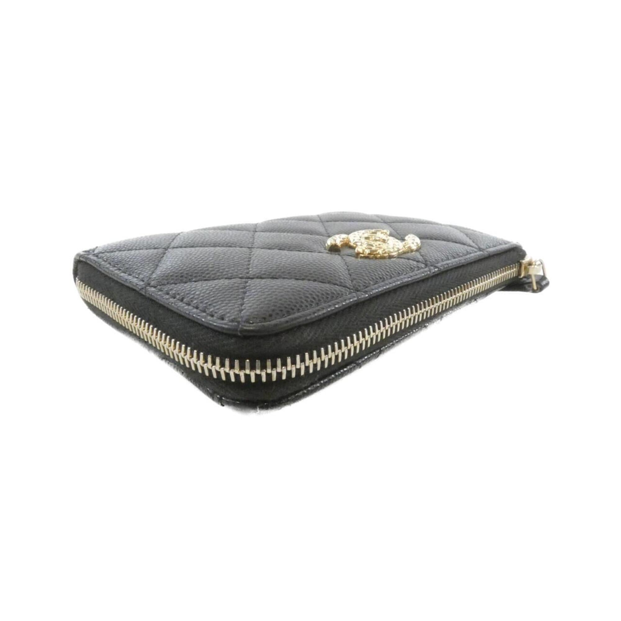 Chanel Black Grained Calfskin Coin Purse/Coin Case (Pre-Owned)