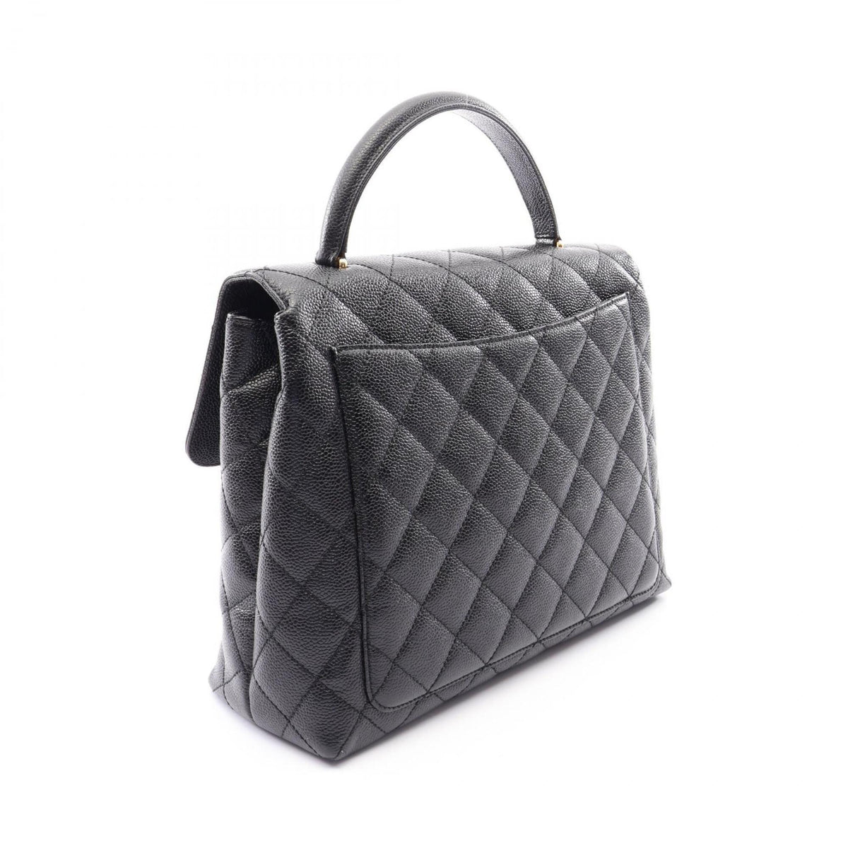 Chanel Black Grained Calfskin Handbag (Pre-Owned)