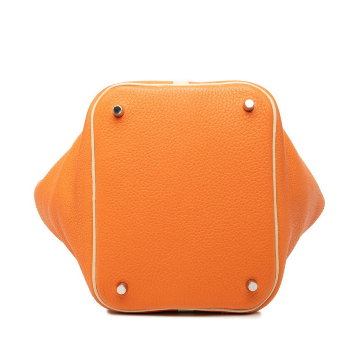 Hermes Ivory Orange Taurillon Clemence Leather Handbag (Pre-Owned)