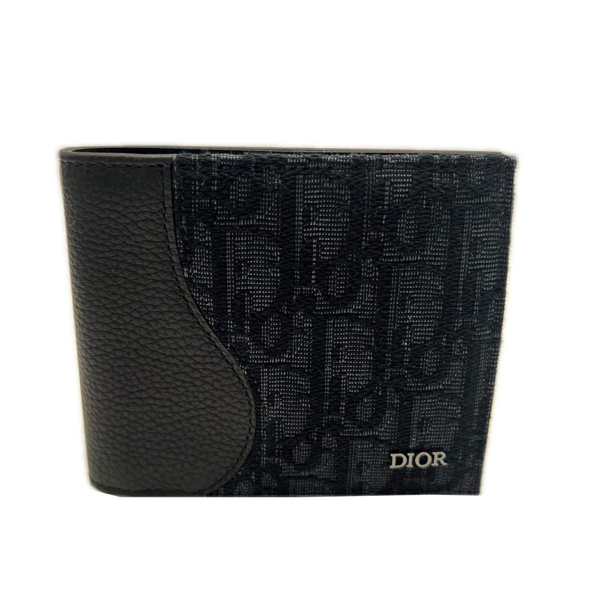 Christian Dior Navy Black Canvas Leather Wallet (Bi-Fold) (Pre-Owned)