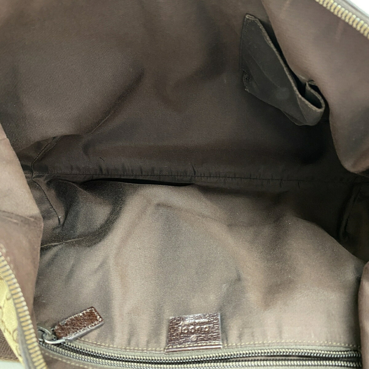 Gucci Beige Brown Canvas Shoulder Bag (Pre-Owned)