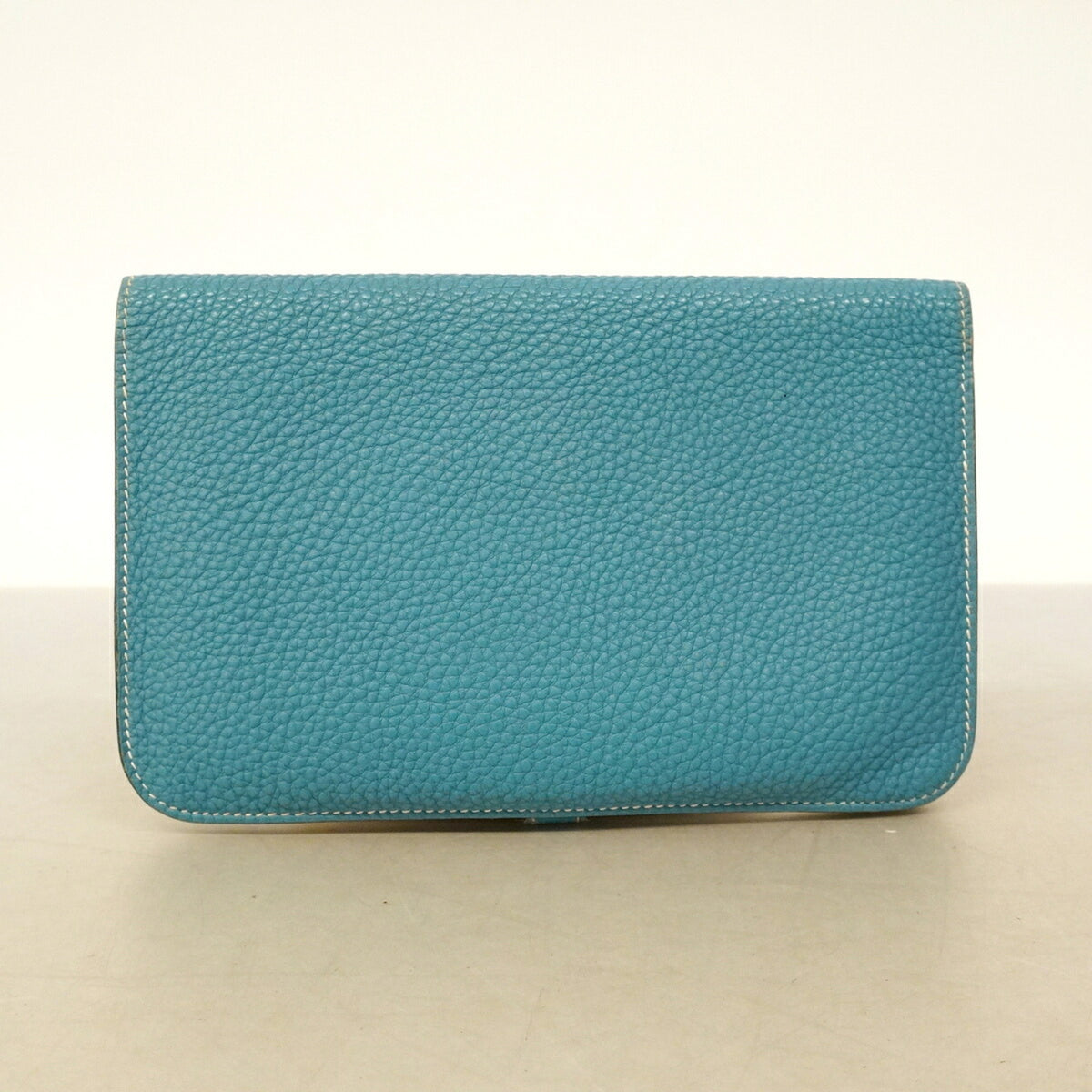 Hermes Blue Jean Togo Leather Long Wallet (Bi-Fold) (Pre-Owned)