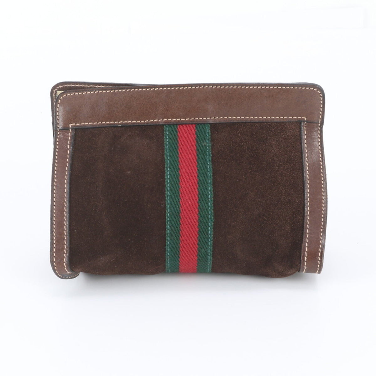 Gucci Brown Leather Clutch Bag Pouch (Pre-Owned)
