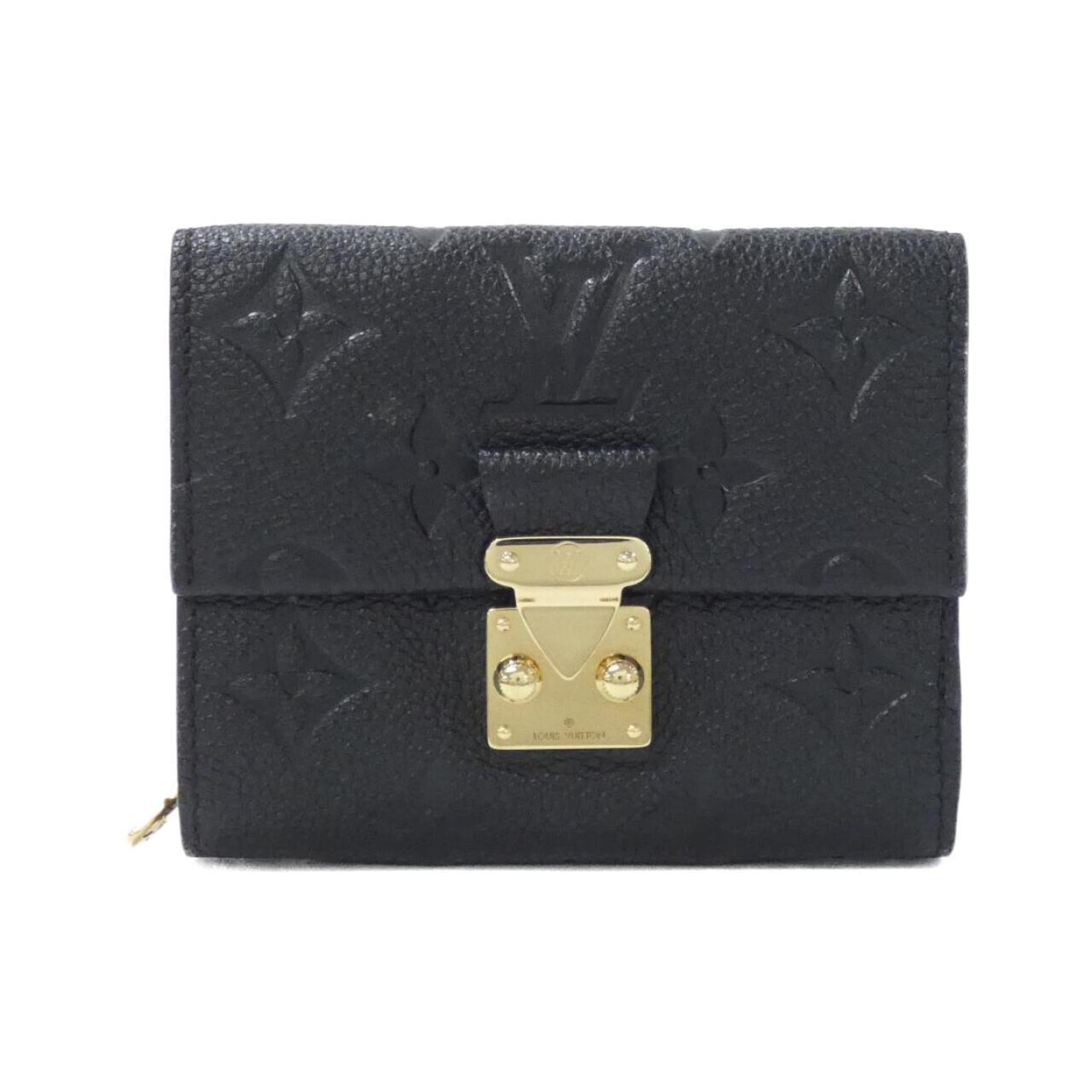 Louis Vuitton Black Leather Wallet (Tri-Fold) (Pre-Owned)