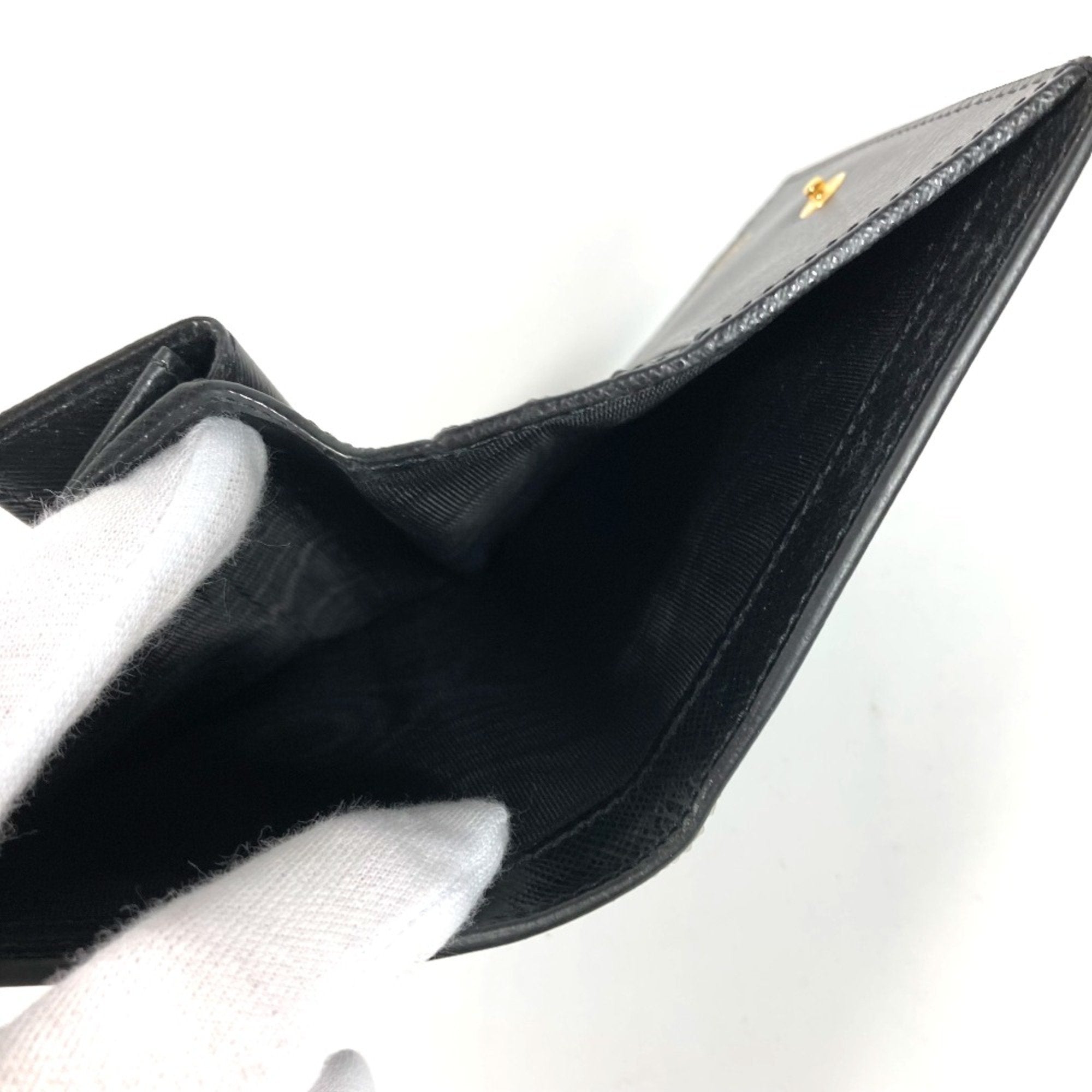 Prada Black Leather Wallet (Bi-Fold) (Pre-Owned)