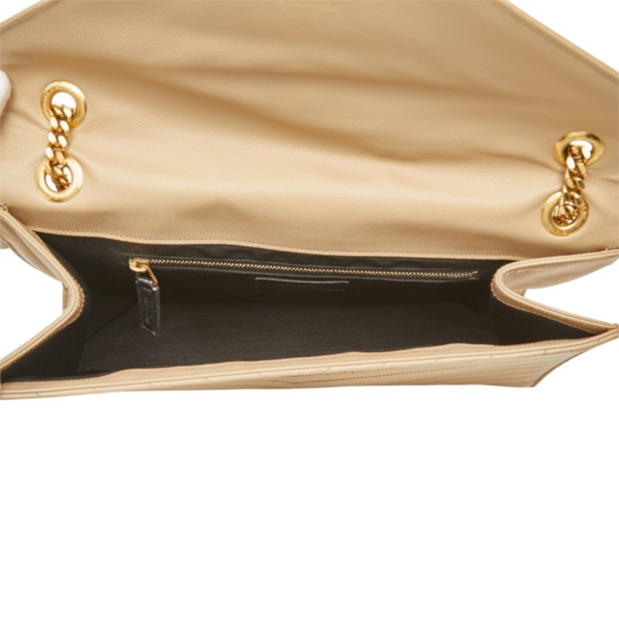 Saint Laurent Beige Gold Leather Shoulder Bag (Pre-Owned)