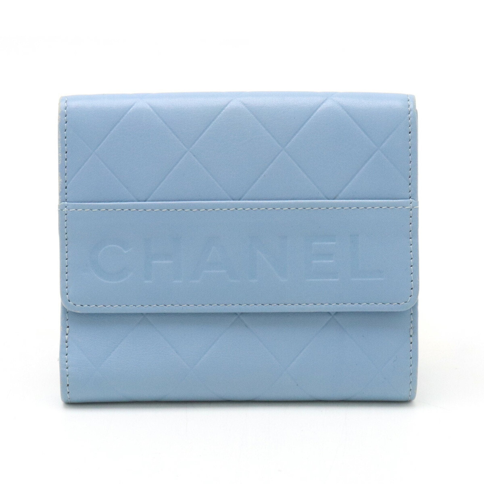 Chanel Blue Leather Coin Purse/Coin Case (Pre-Owned)