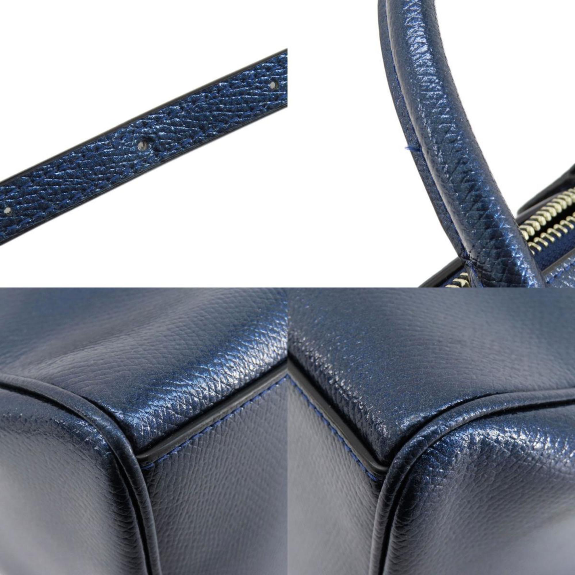 Coach Blue Metallic Leather Handbag (Pre-Owned)