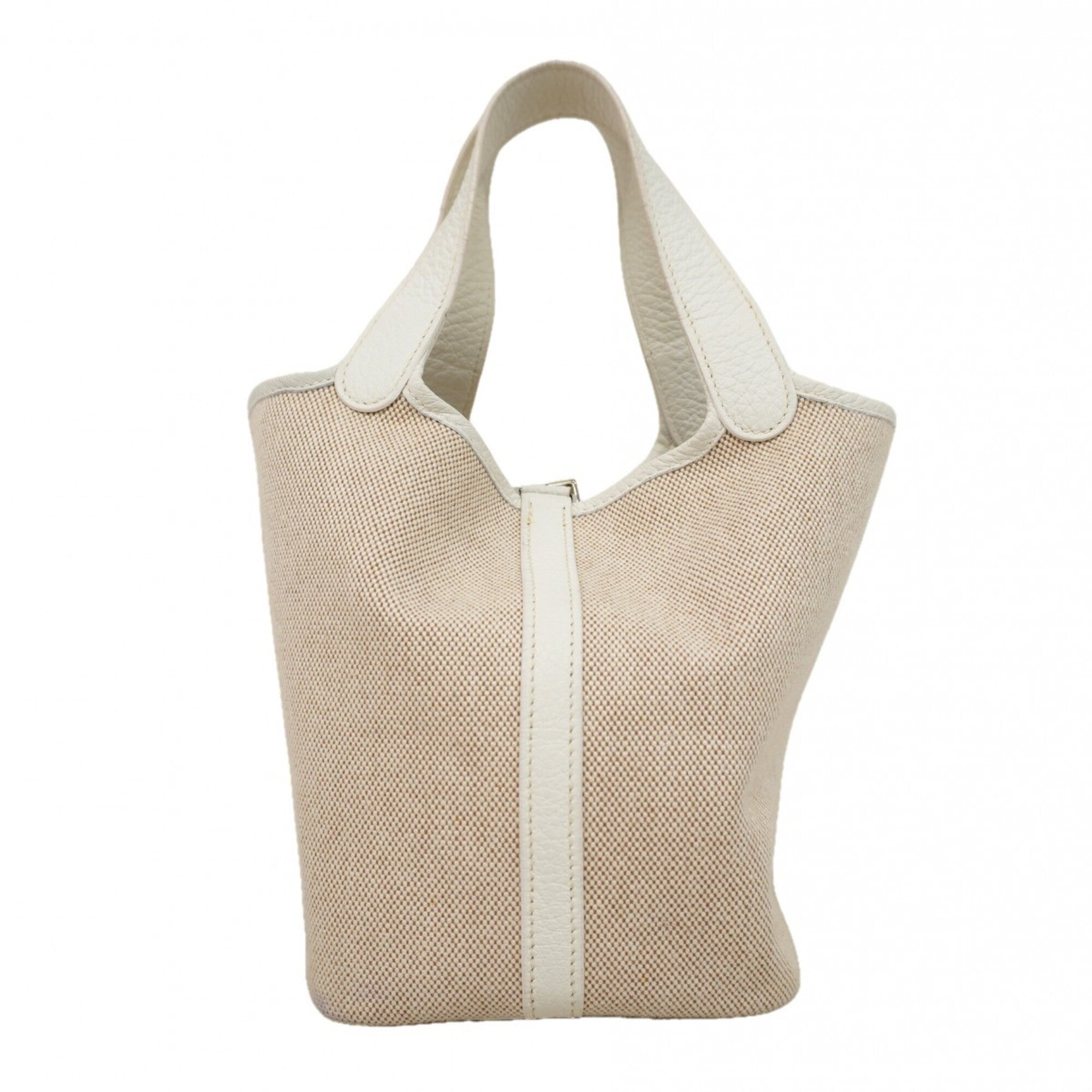 Hermes White Toile H Handbag (Pre-Owned)