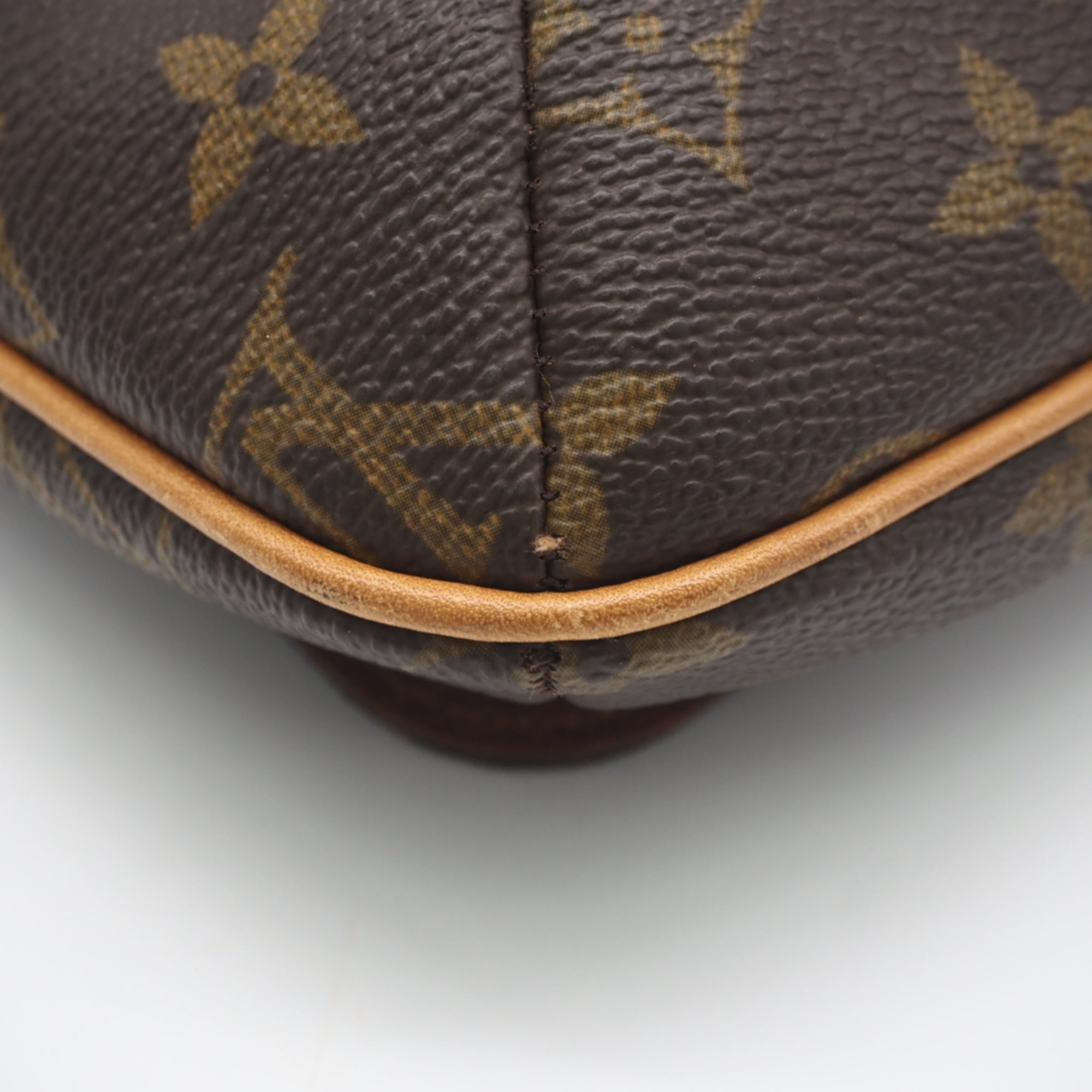 Louis Vuitton Monogram Beige Brown Coated Canvas Leather Shoulder Bag (Pre-Owned)