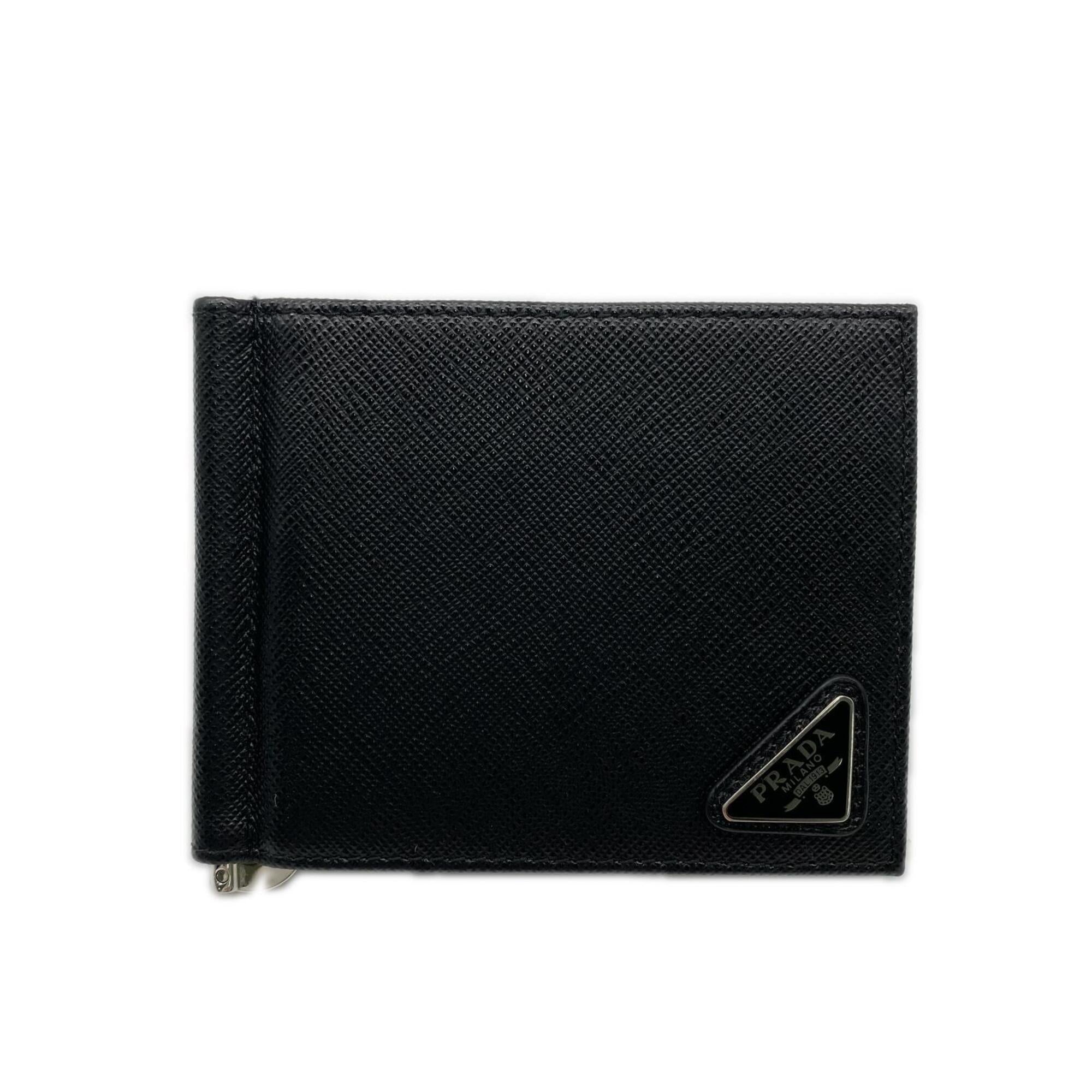 Prada Saffiano Black Saffiano Money Clip (Pre-Owned)