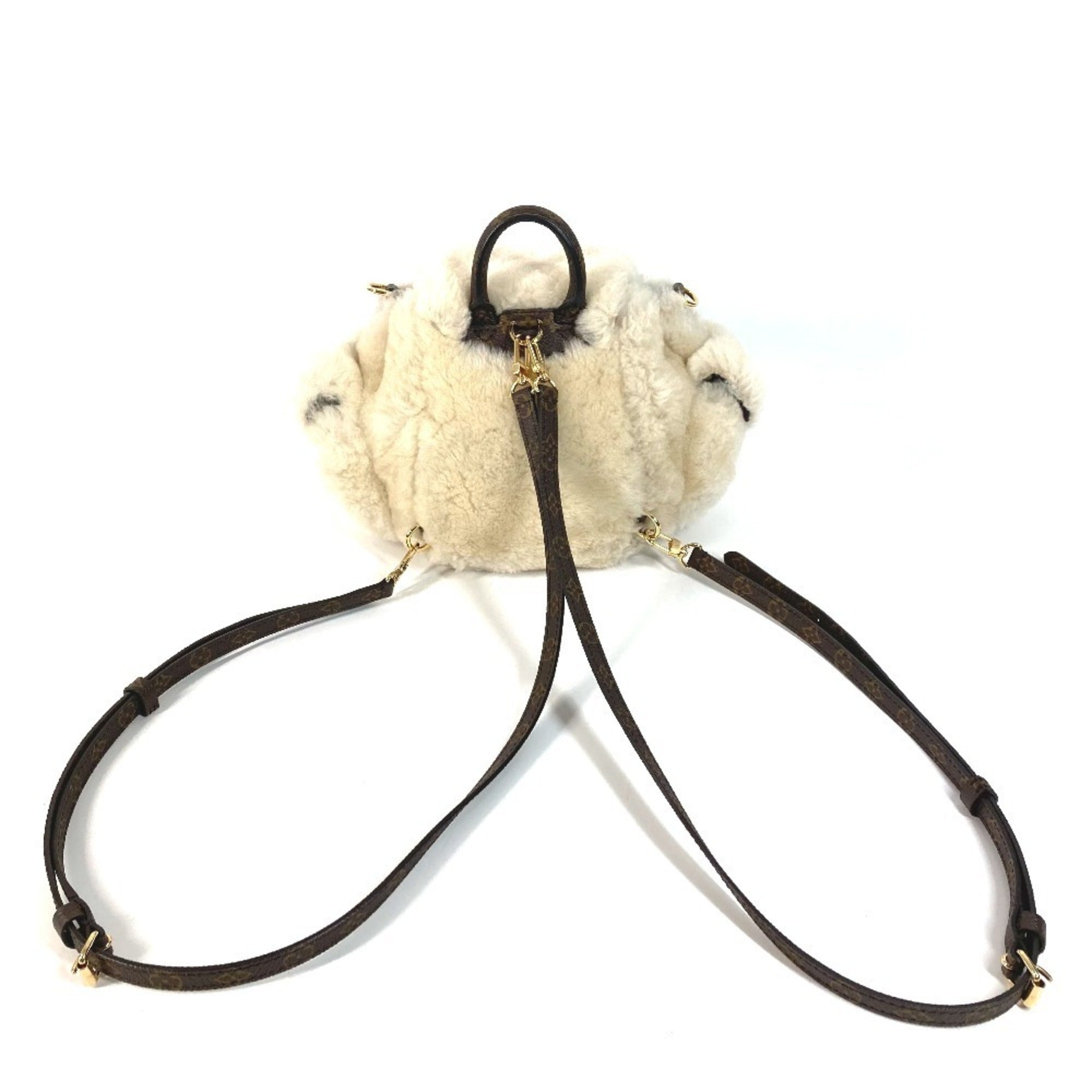 Louis Vuitton Beige Canvas Backpack Handbag Shoulder Bag (Pre-Owned)