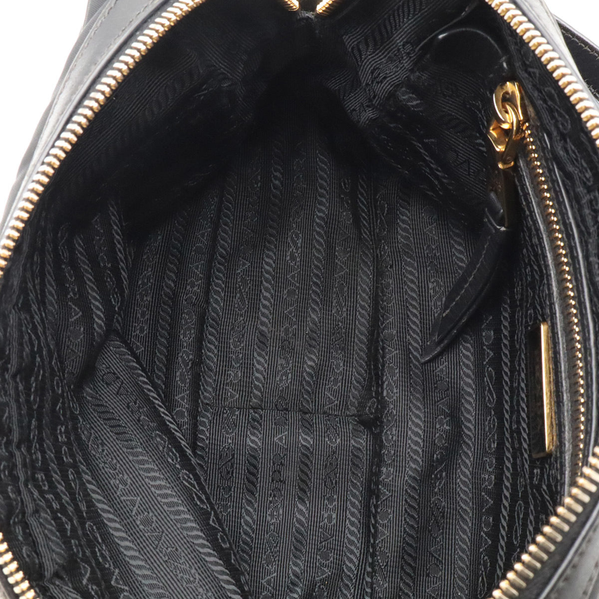 Prada Black Nero Nylon Leather Pochette Shoulder Bag (Pre-Owned)