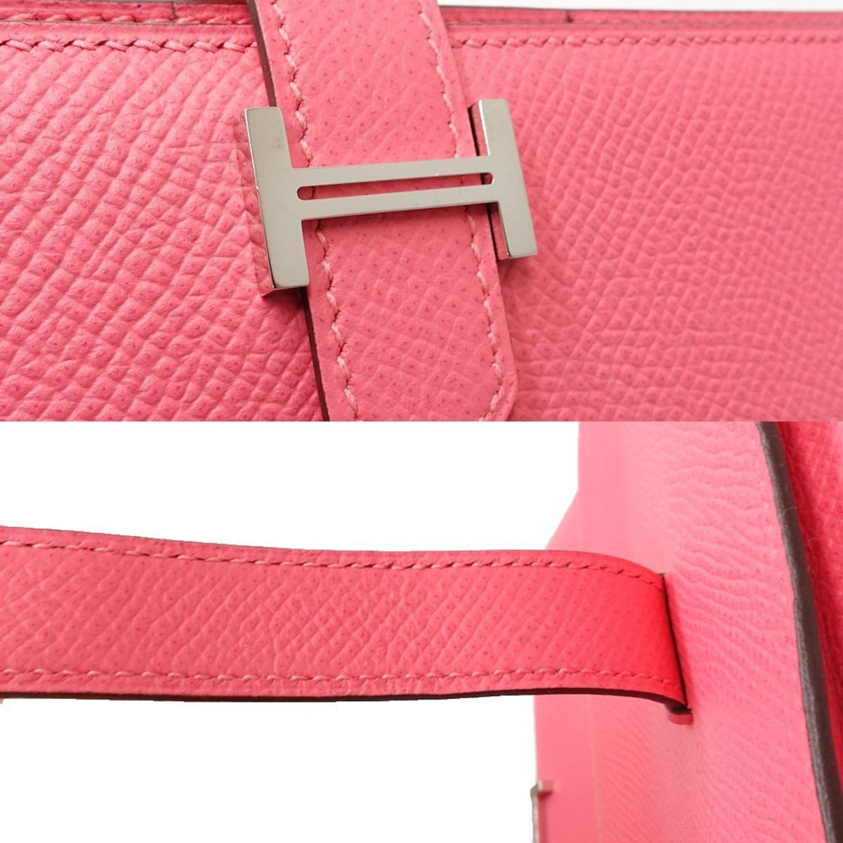 Hermes Pink Epsom Leather Long Wallet (Bi-Fold) (Pre-Owned)
