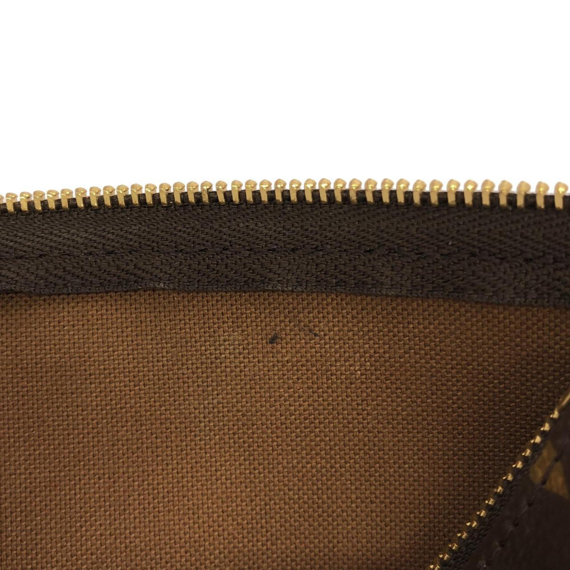 Louis Vuitton Marron Coated Canvas Pochette Pouch (Pre-Owned)
