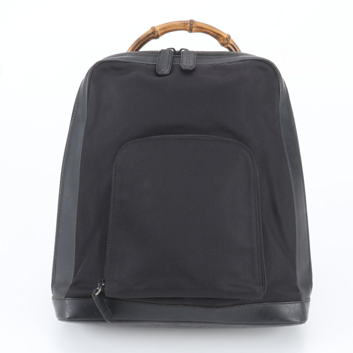Gucci Black Leather Canvas Backpack (Pre-Owned)