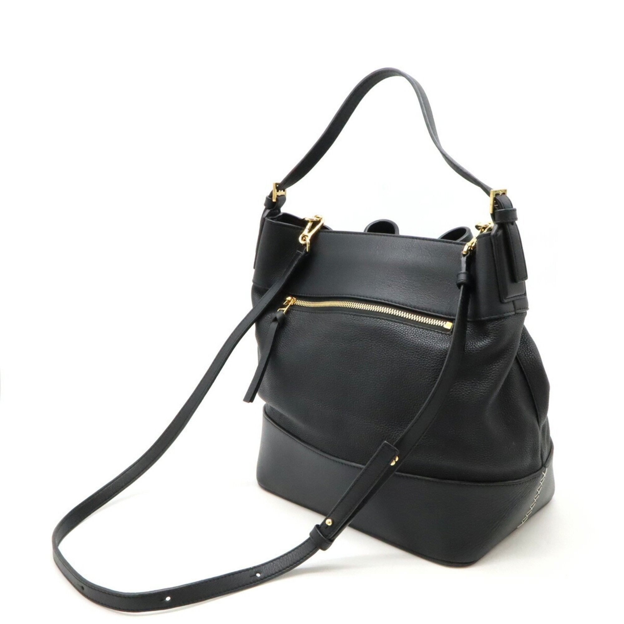 Loewe Black Leather Handbag Shoulder Bag (Pre-Owned)