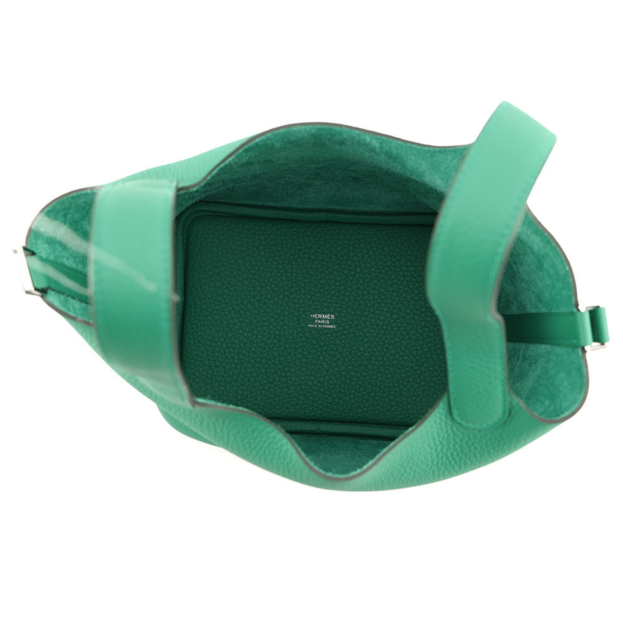 Hermes Green Taurillon Clemence Leather Handbag Tote Bag (Pre-Owned)
