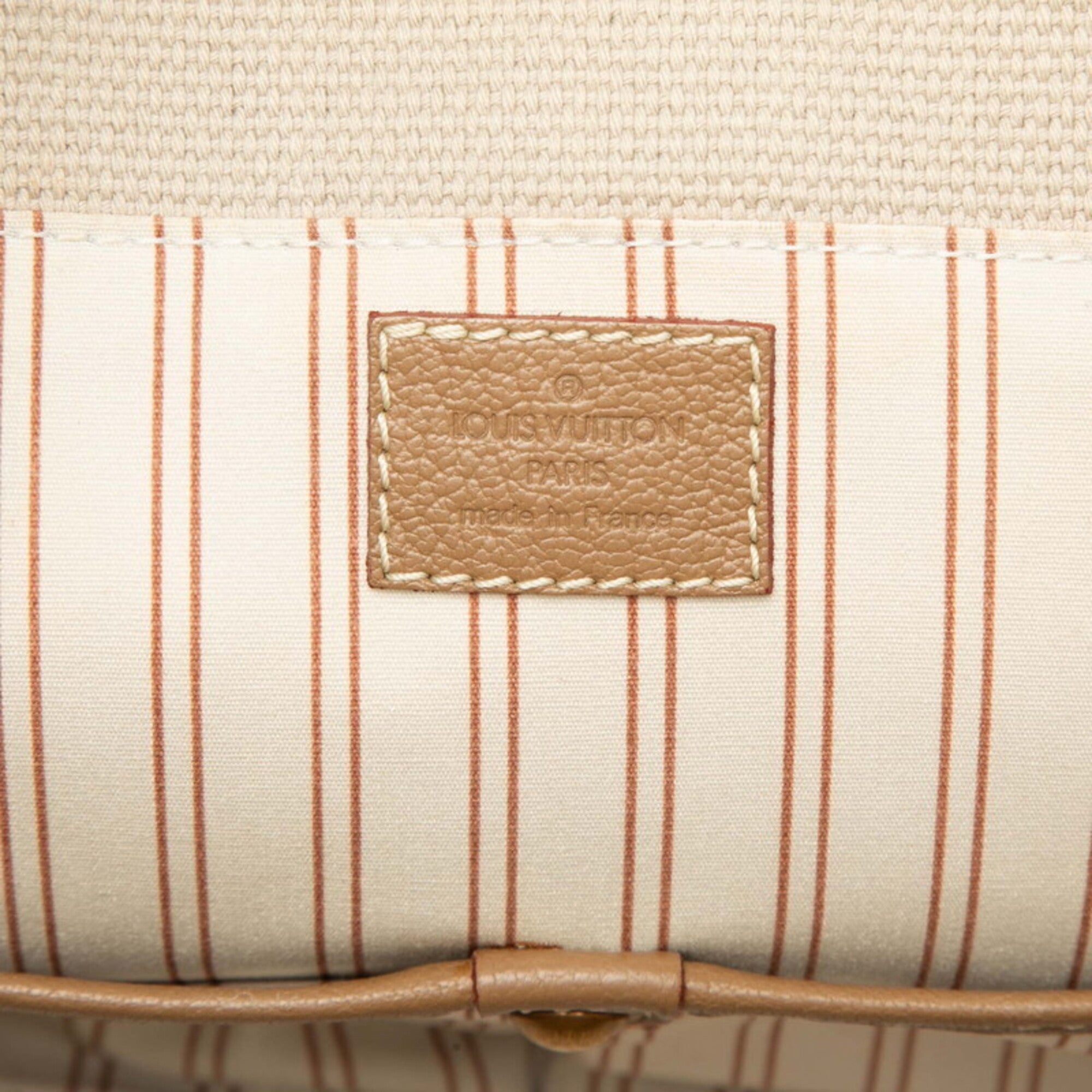 Louis Vuitton Brown Grayish Canvas Leather Handbag (Pre-Owned)