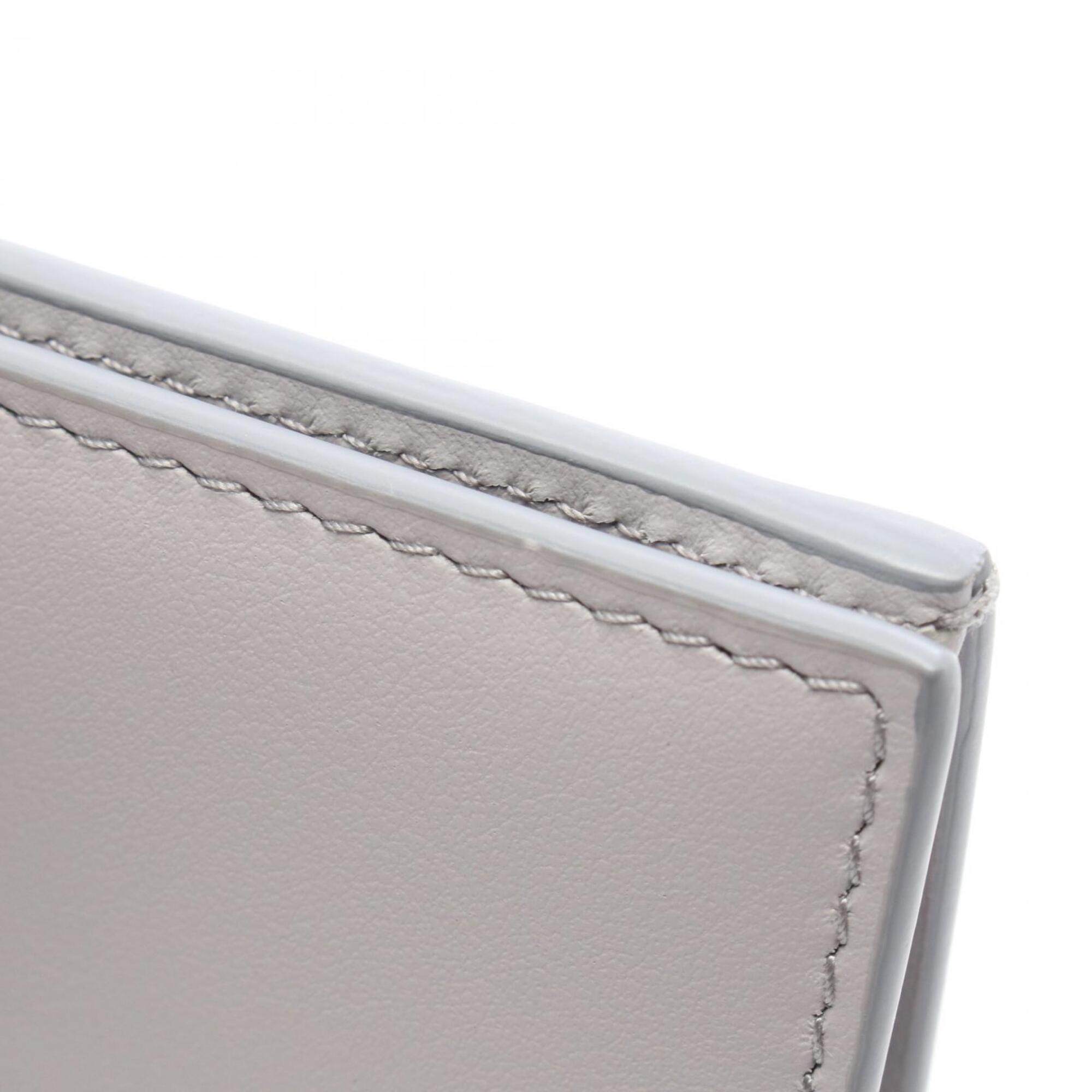 Prada Gray Leather Long Wallet (Bi-Fold) (Pre-Owned)