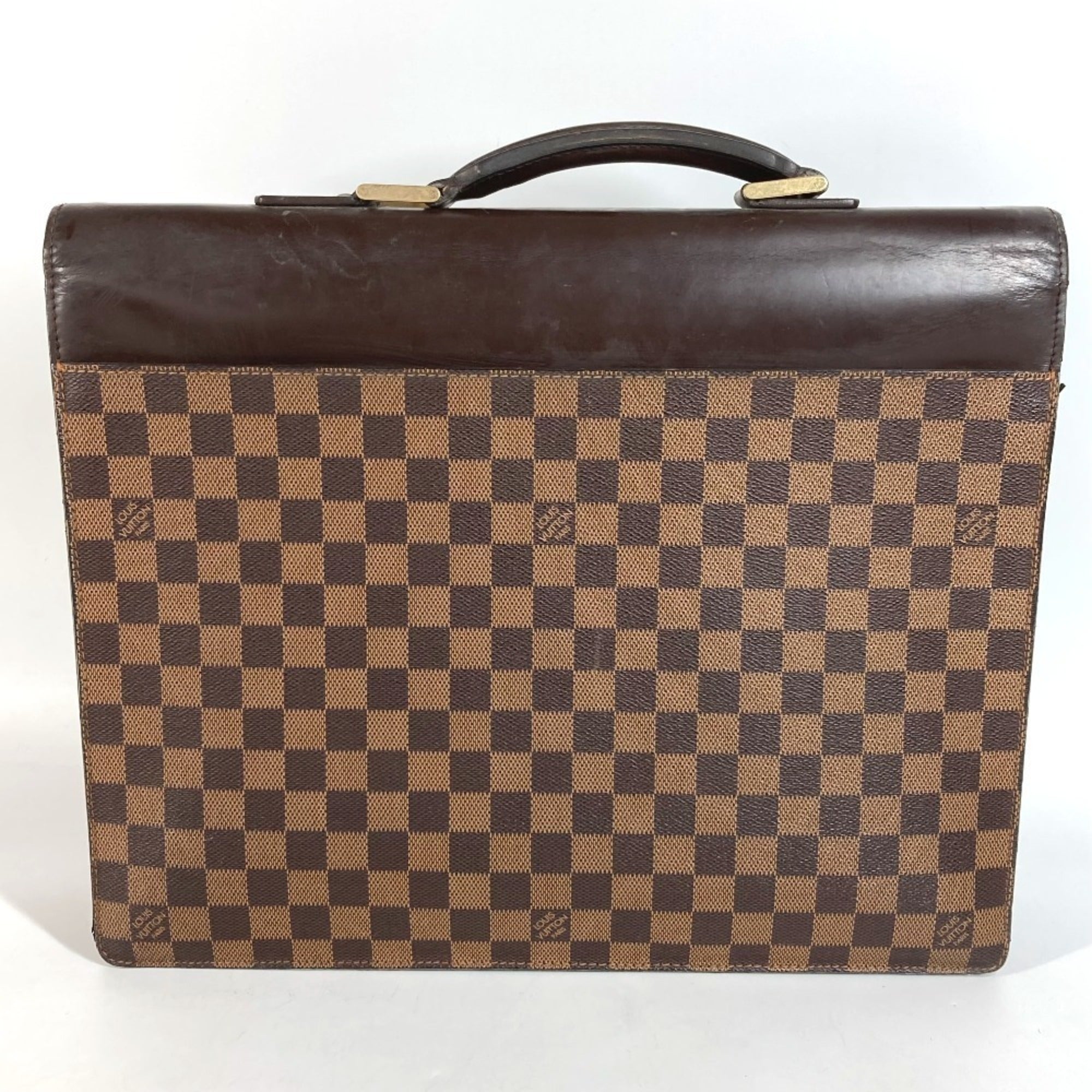 Louis Vuitton Brown Ebene Damier Canvas Briefcase Handbag (Pre-Owned)