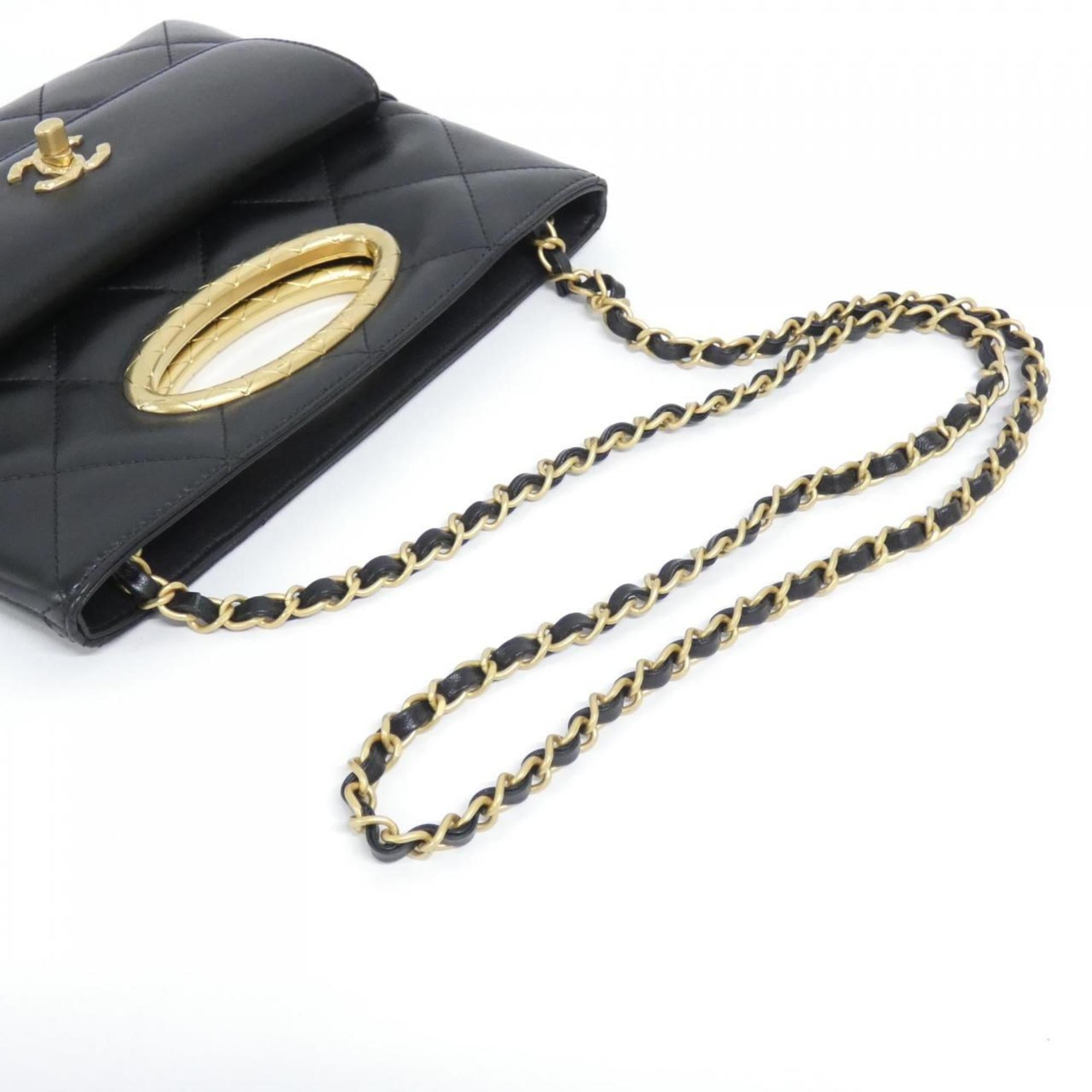 Chanel Black Leather Handbag (Pre-Owned)