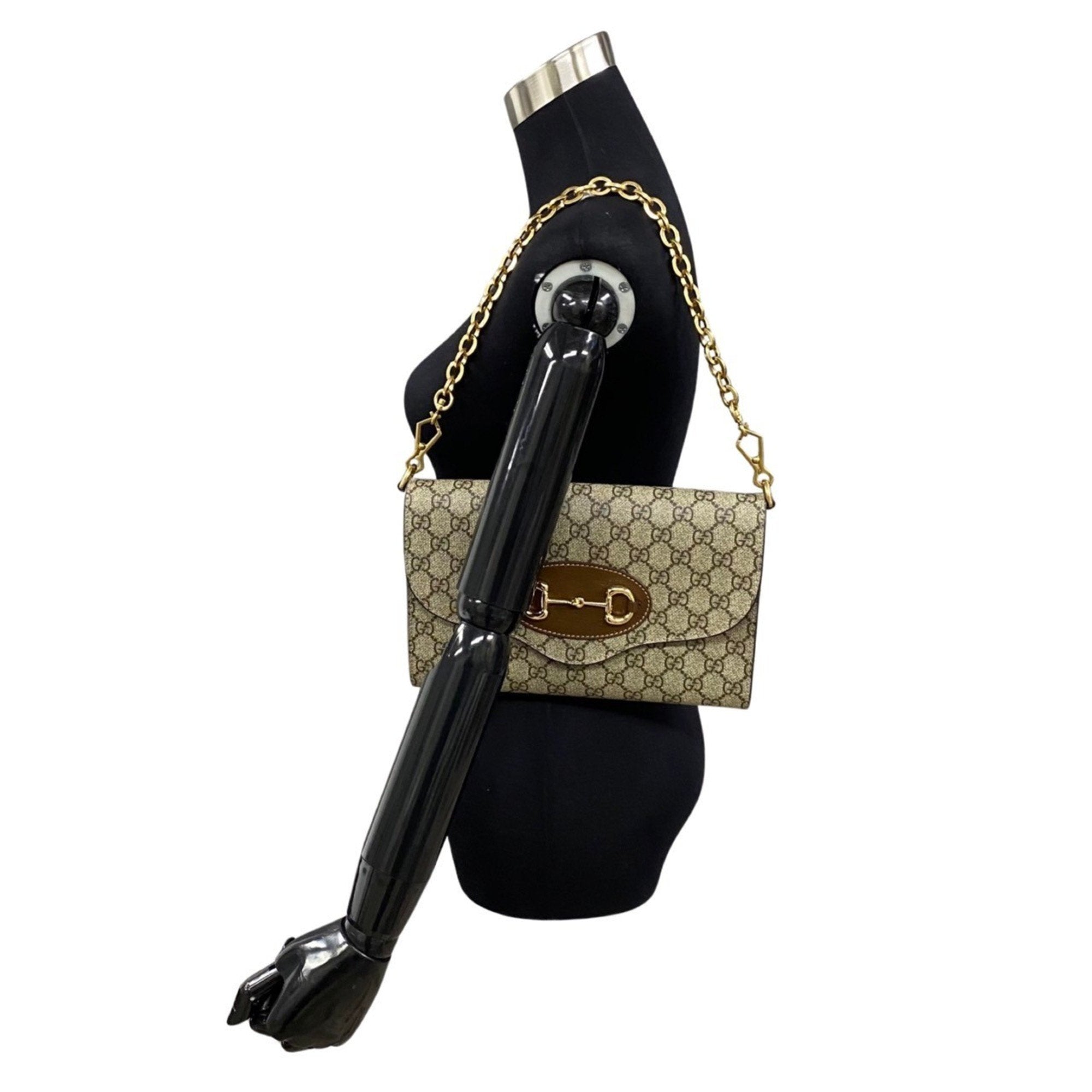 Gucci Brown Gold Pvc Leather Shoulder Bag (Pre-Owned)