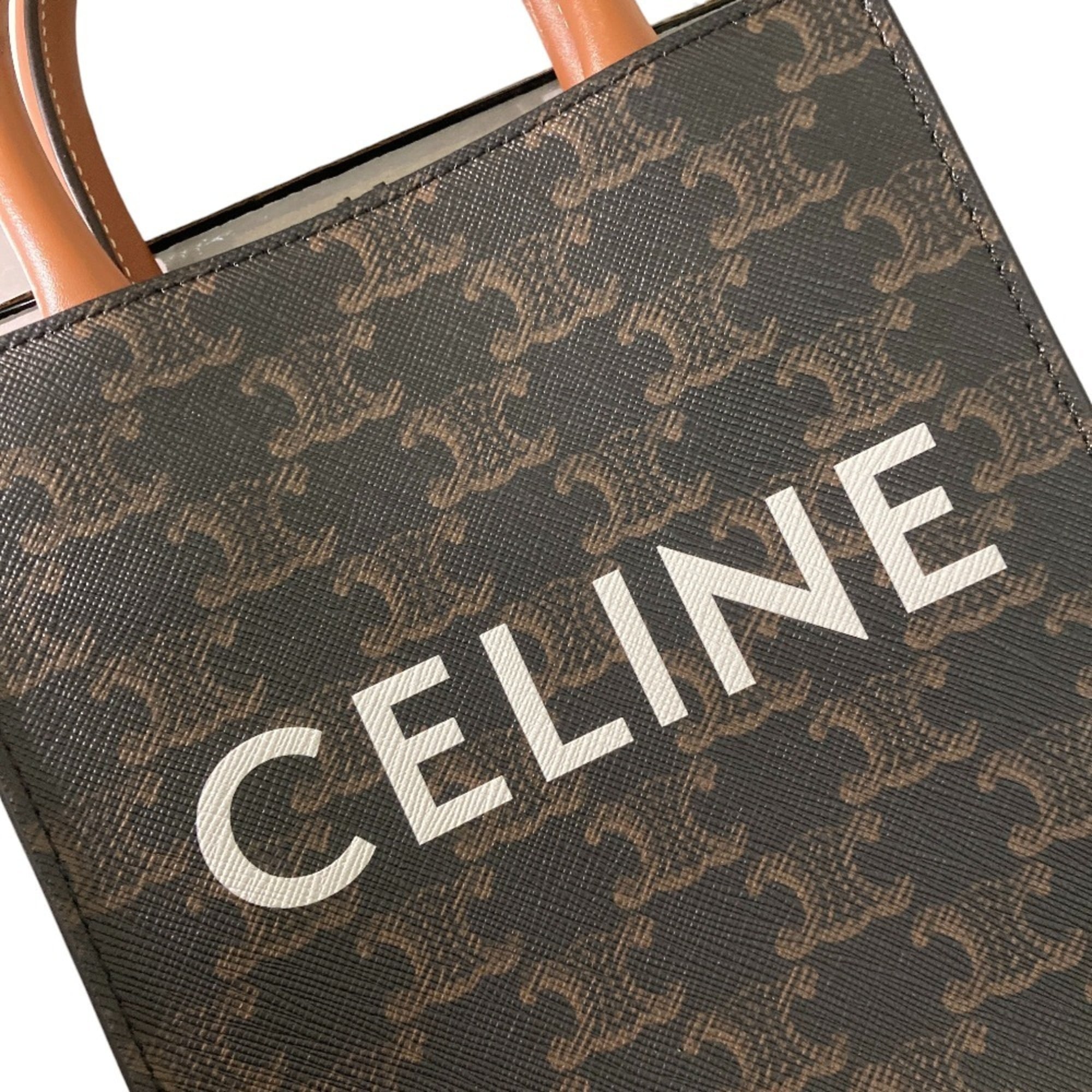 Celine Black Brown Canvas Shoulder Bag (Pre-Owned)