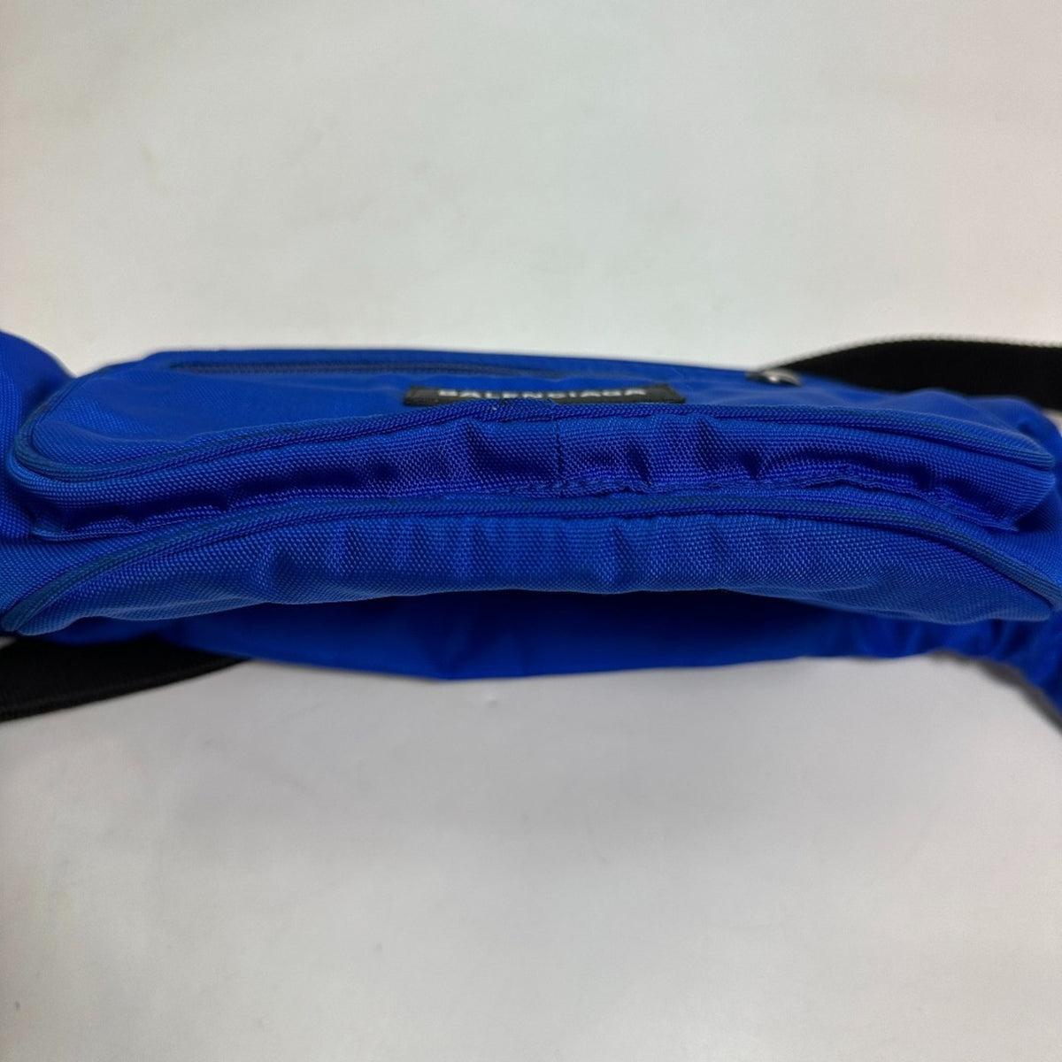 Balenciaga Black Blue Nylon Fanny Pack Shoulder Bag Sling Bag (Pre-Owned)