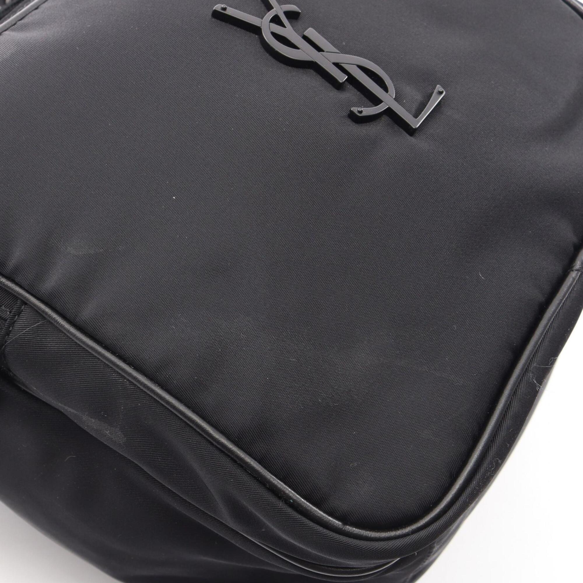 Yves Saint Laurent Black Nylon Leather Handbag Shoulder Bag (Pre-Owned)
