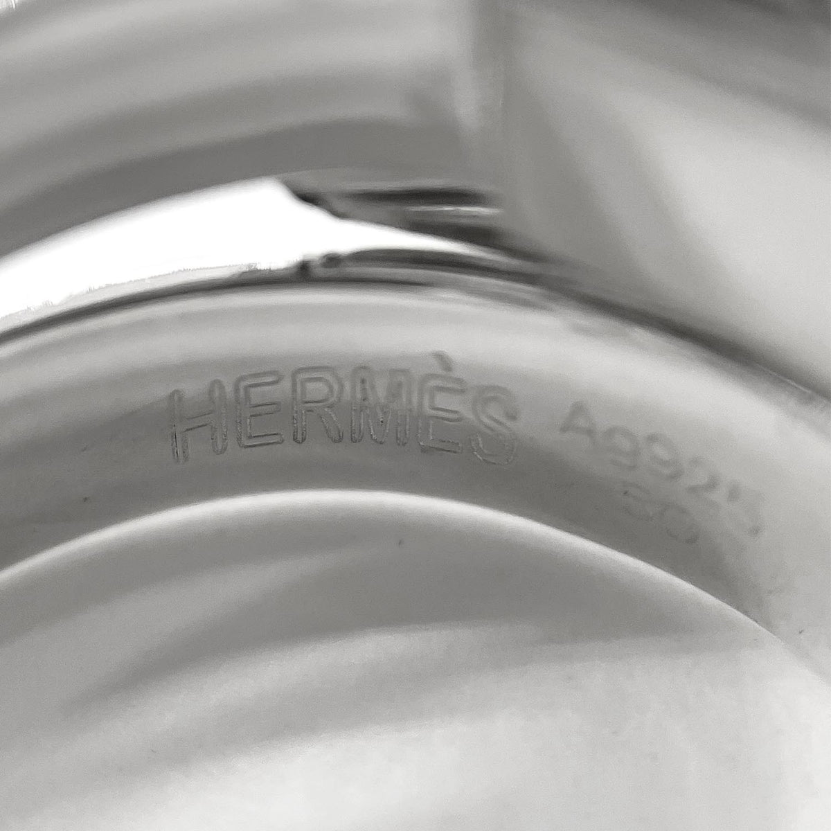 Hermes Silver 925 Band Ring (Pre-Owned)