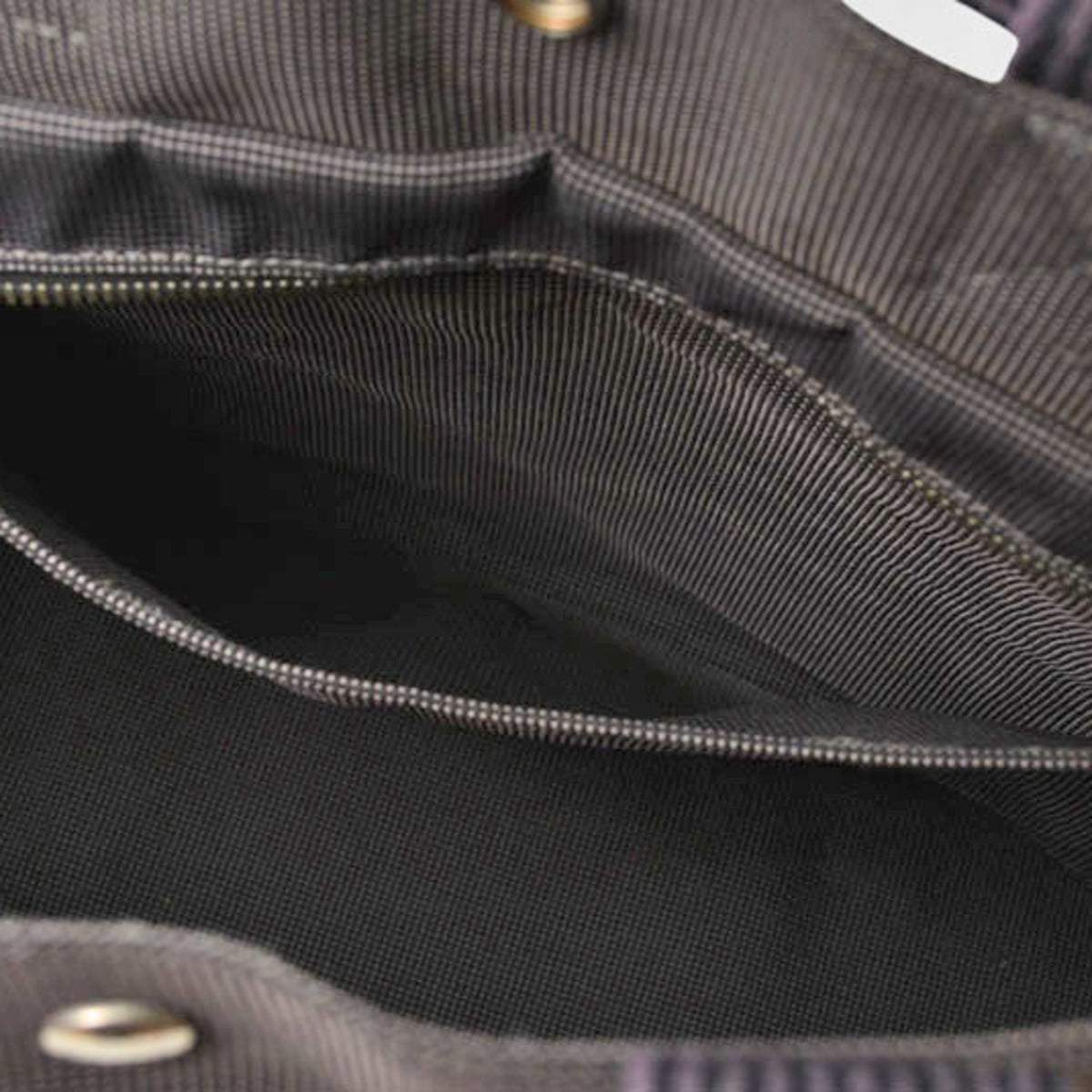 Hermes Her Line Gray Canvas Handbag Tote Bag (Pre-Owned)