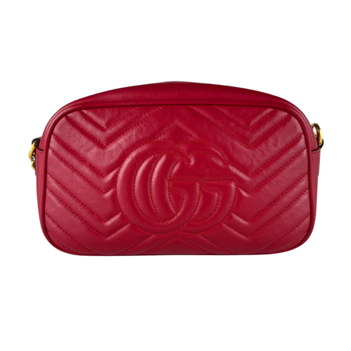 Gucci Red Color Leather Shoulder Bag (Pre-Owned)