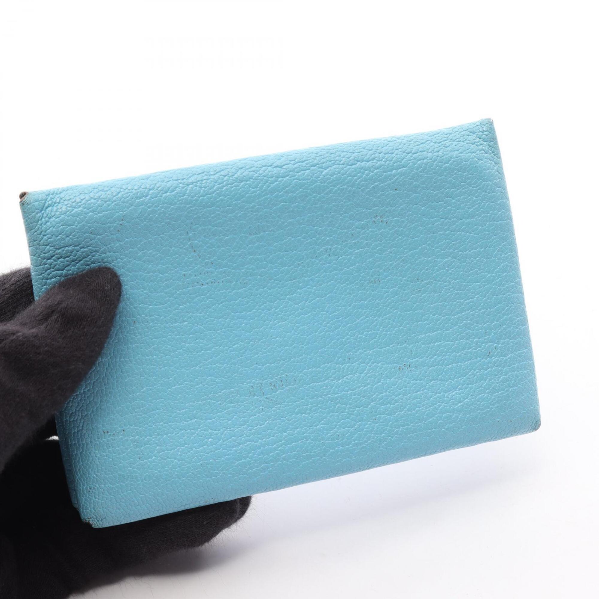Hermes Blue Celeste Chevre Leather Coin Purse/Coin Case (Pre-Owned)