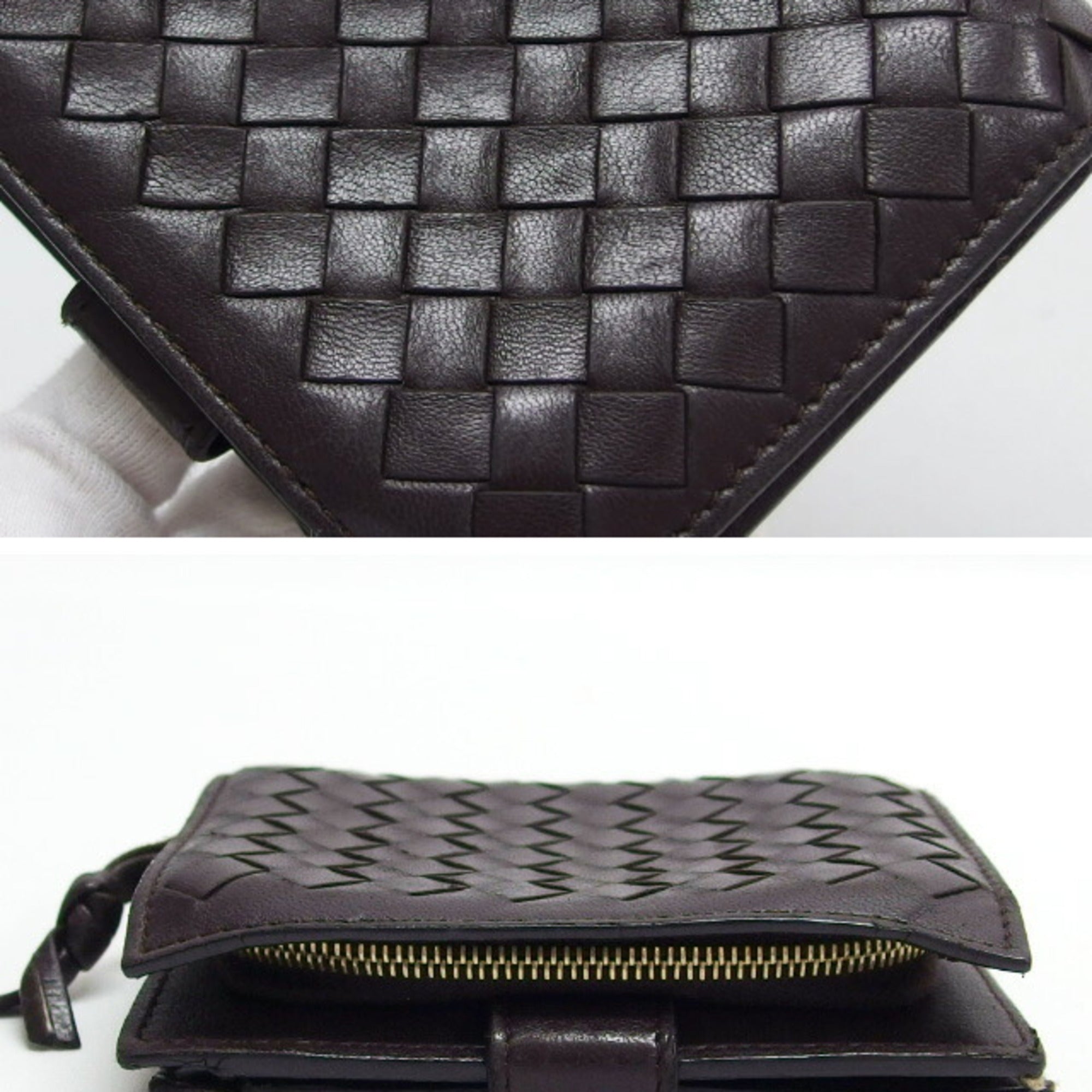 Bottega Veneta Intrecciato Dark Brown Leather Wallet (Bi-Fold) (Pre-Owned)