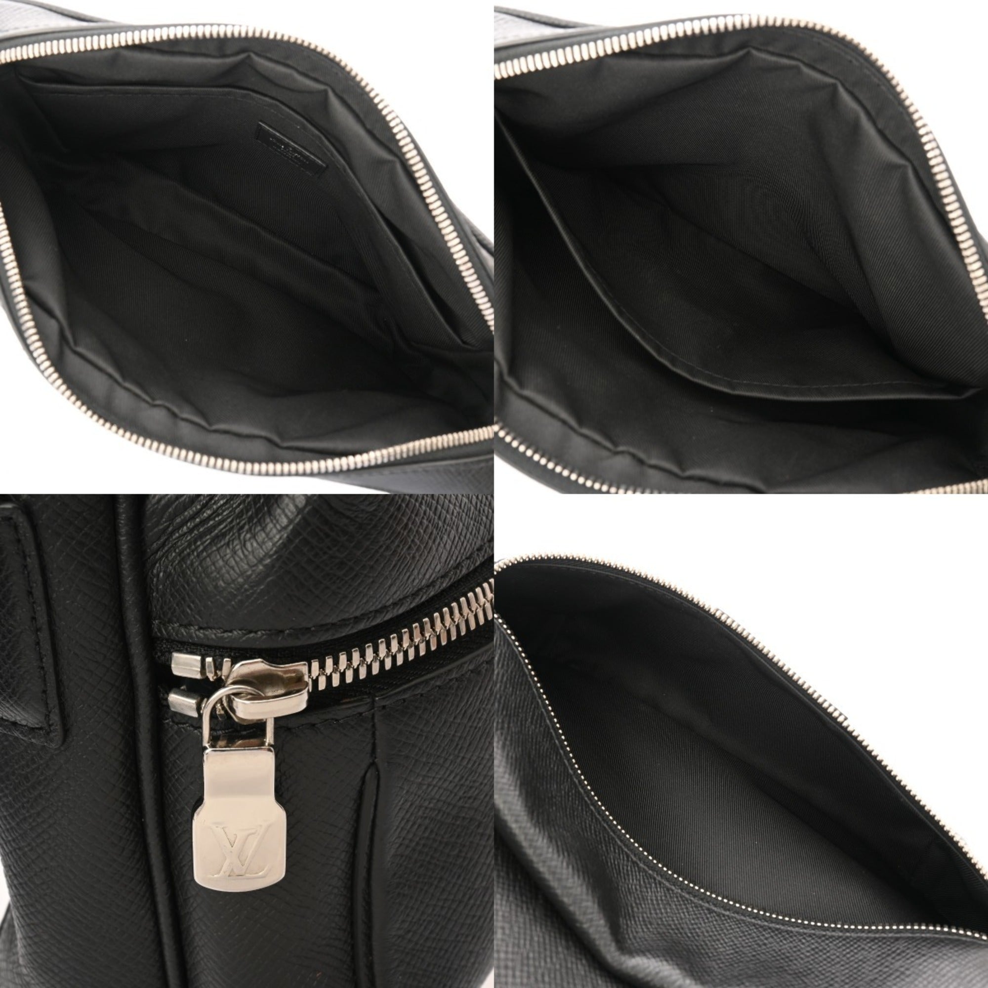 Louis Vuitton Noir Leather Shoulder Bag (Pre-Owned)