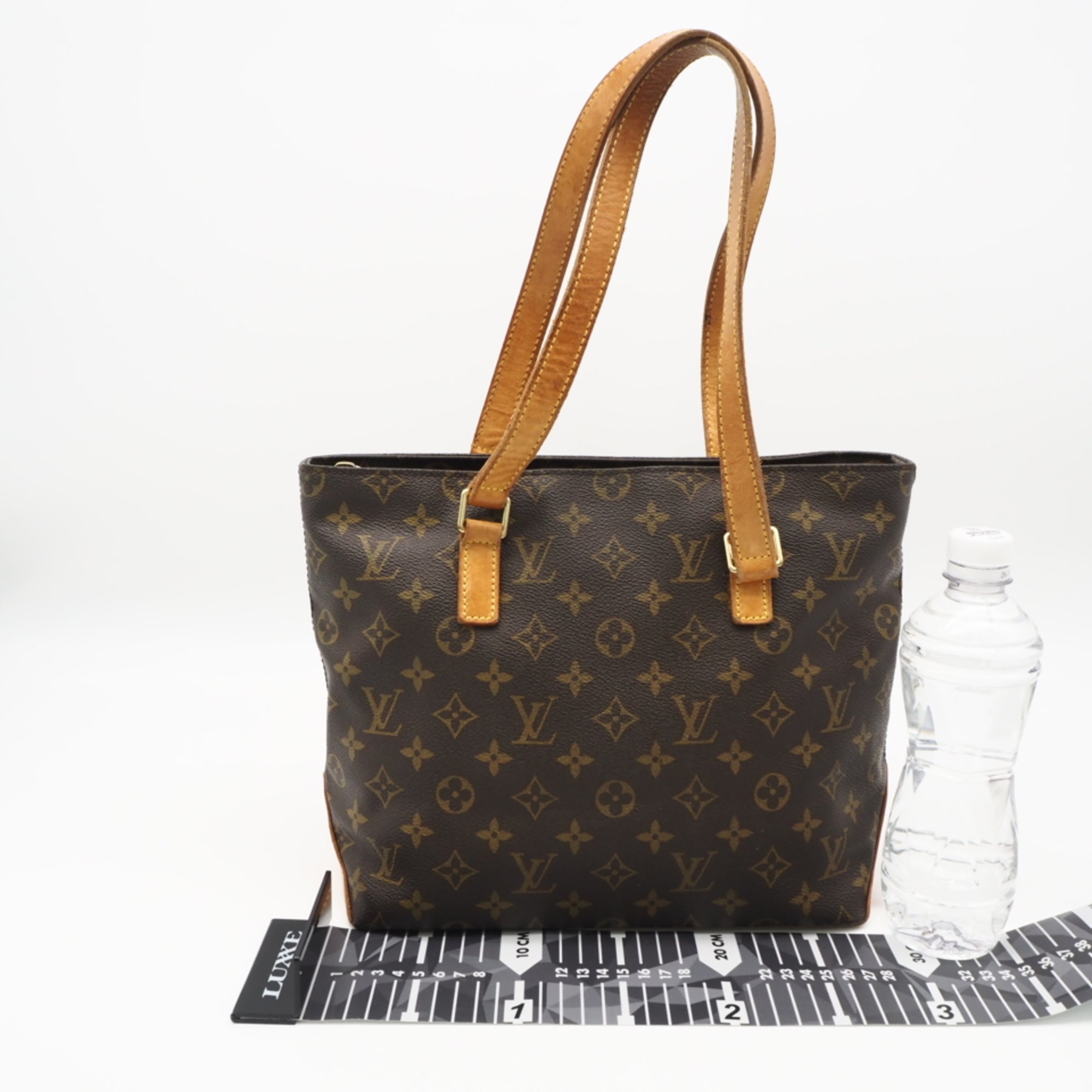 Louis Vuitton Beige Brown Coated Canvas Leather Handbag (Pre-Owned)